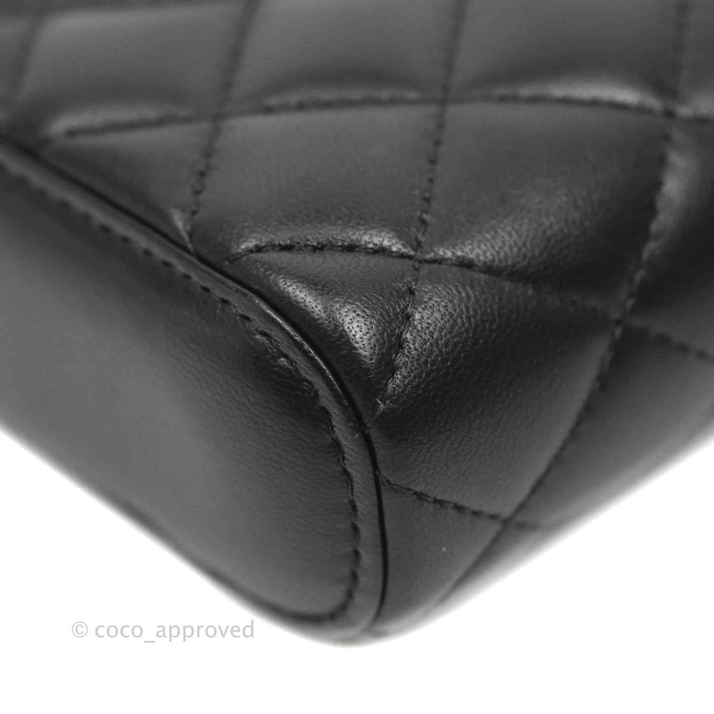 Chanel Classic Mini Vanity With Chain Black Lambskin Gold Hardware