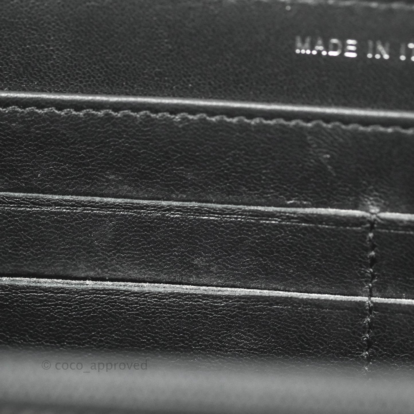 Chanel Chevron Zipped Around Long Wallet All Black Lambskin