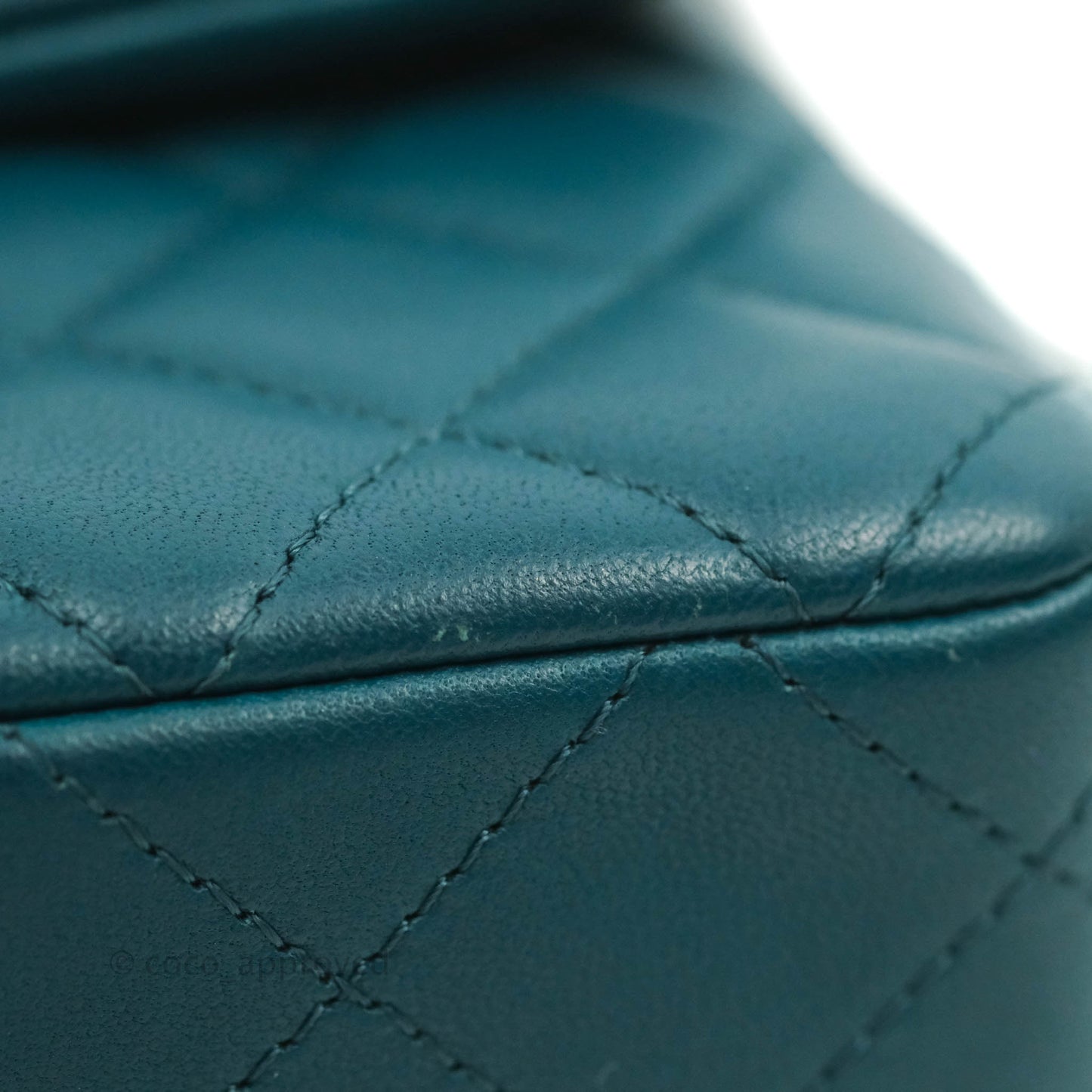 Chanel Classic Mini Rectangular Flap Teal Lambskin Silver Hardware