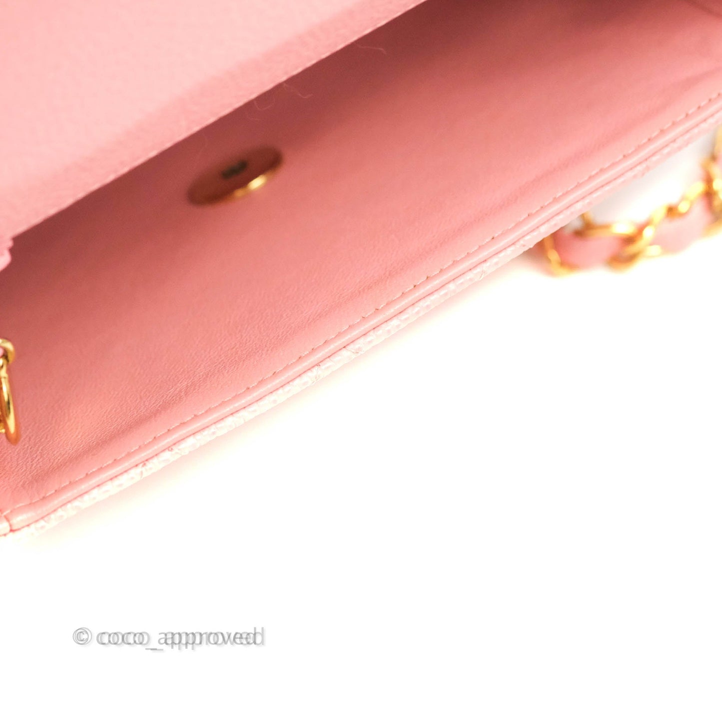 Chanel Vintage Quilted Mini Square Flap Pink Caviar 24K Gold Hardware