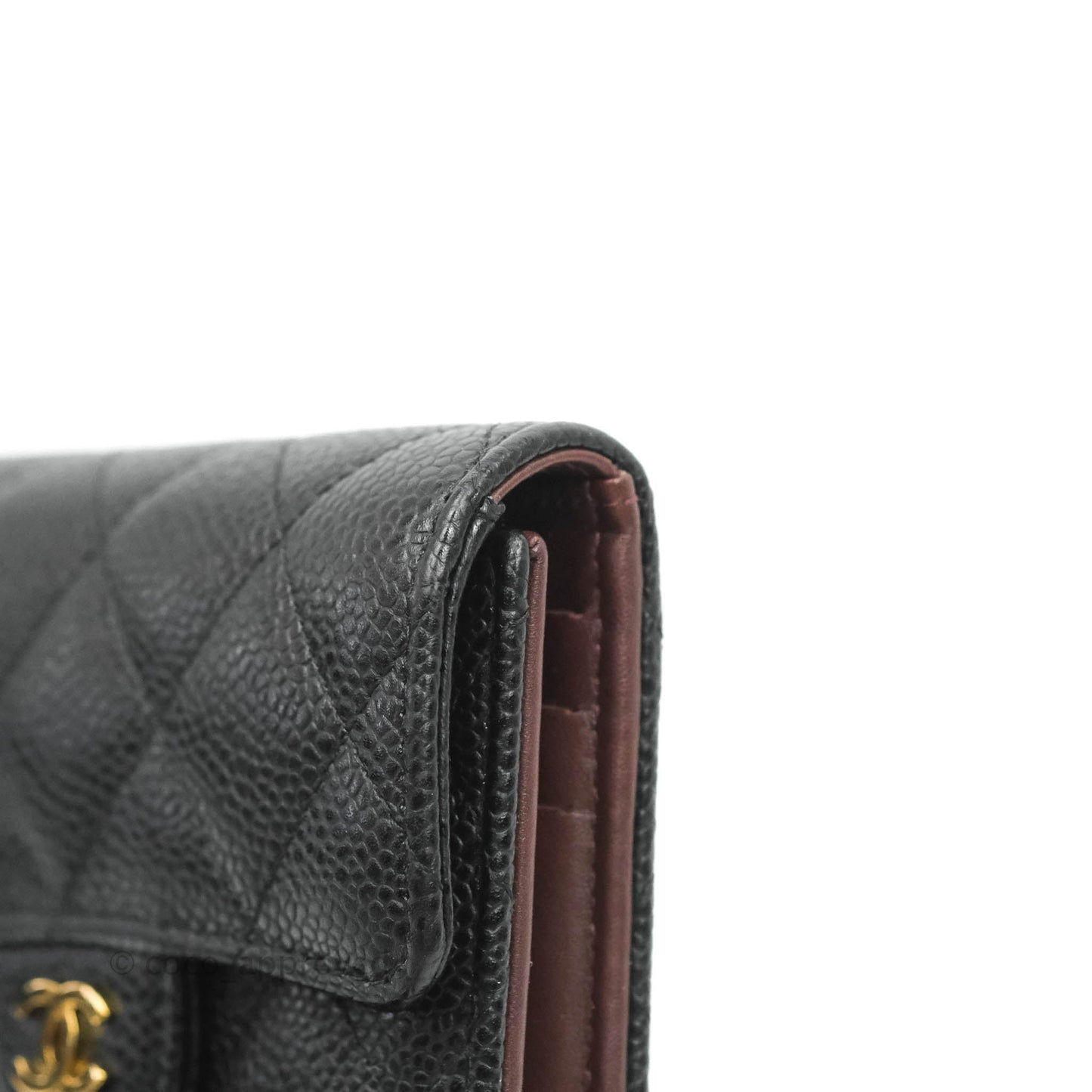 Chanel Classic Short Flap Wallet Black Caviar Gold Hardware