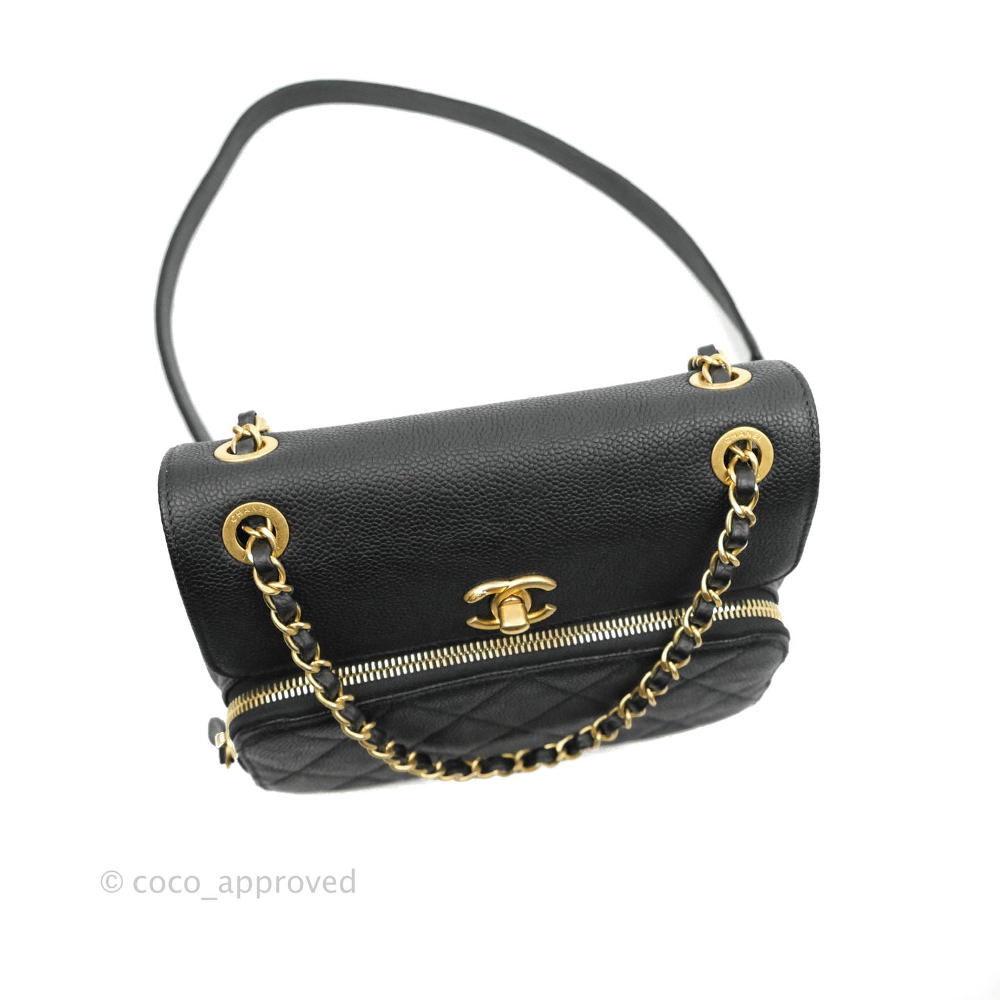 Chanel Small Flap Bag Black Caviar Gold Hardware 19B