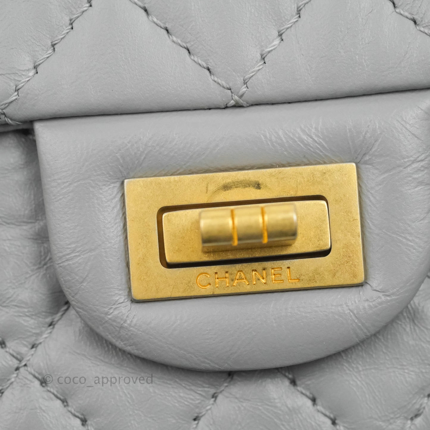 Chanel Mini Reissue 224 Grey Aged Calfskin Aged Gold Hardware