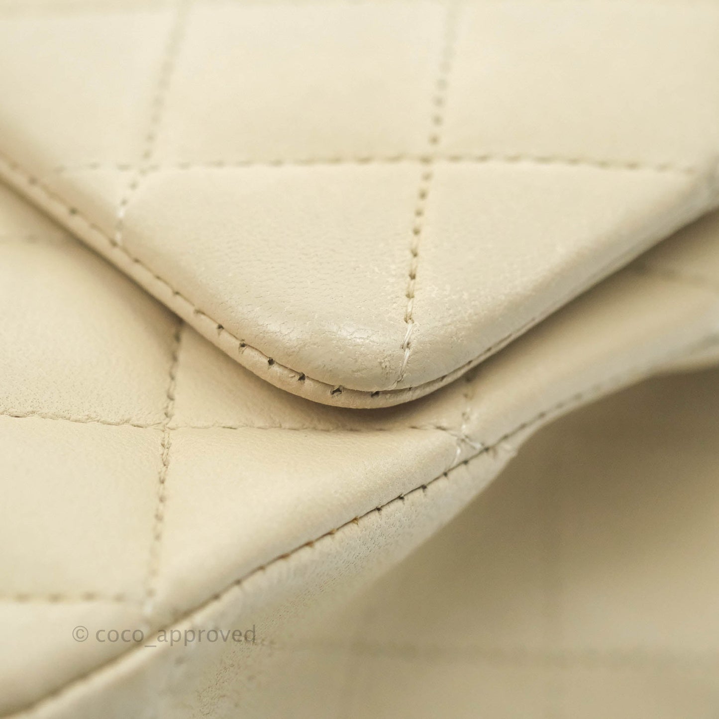 Chanel Classic M/L Medium Double Flap Light Beige Lambskin Gun Metal