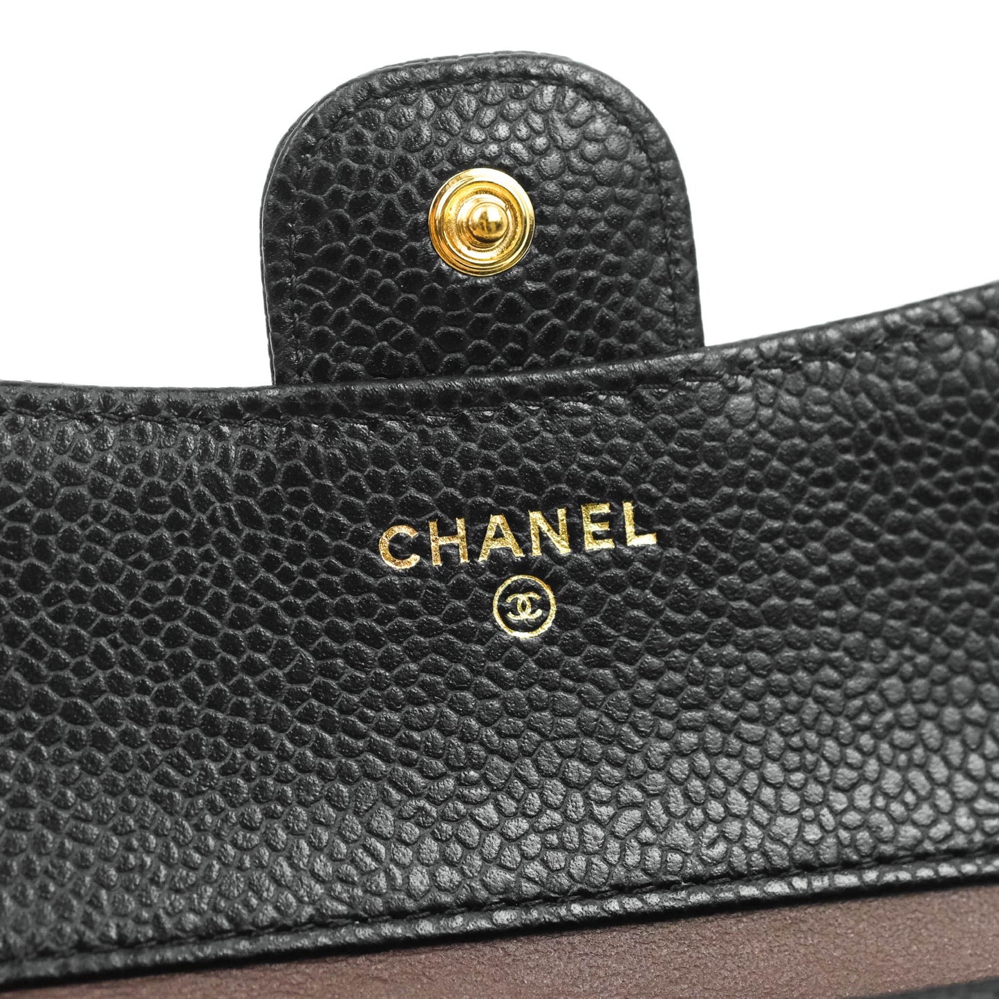 Chanel Classic Flap Wallet Black Caviar Gold Hardware