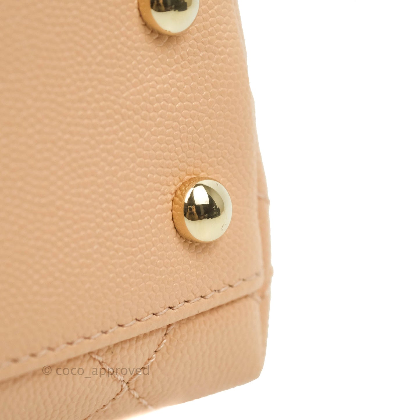 Chanel Mini Coco Handle Light Beige Pink Caviar Gold Hardware