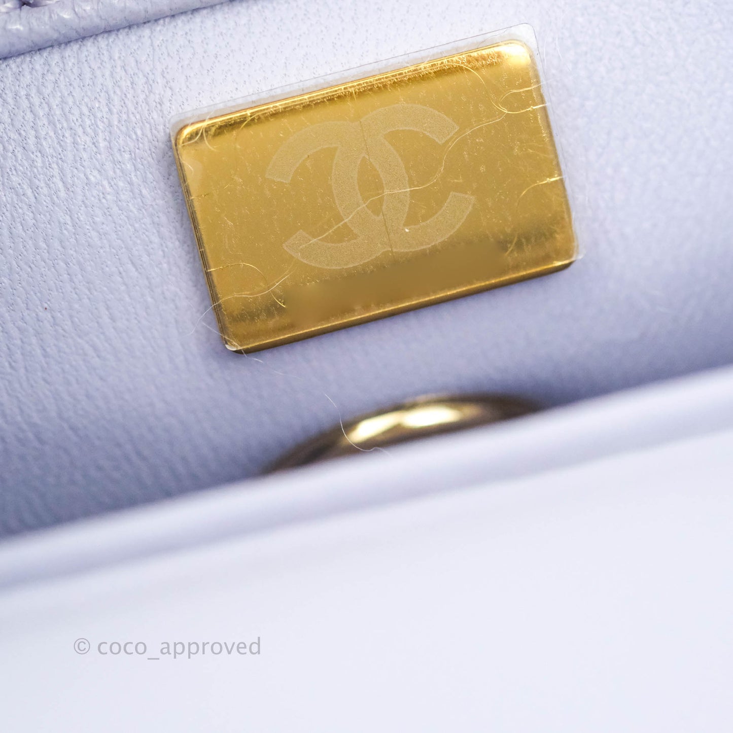 Chanel Mini (Small) Coco Handle Quilted Purple Lilac Caviar Gold Hardware 21K
