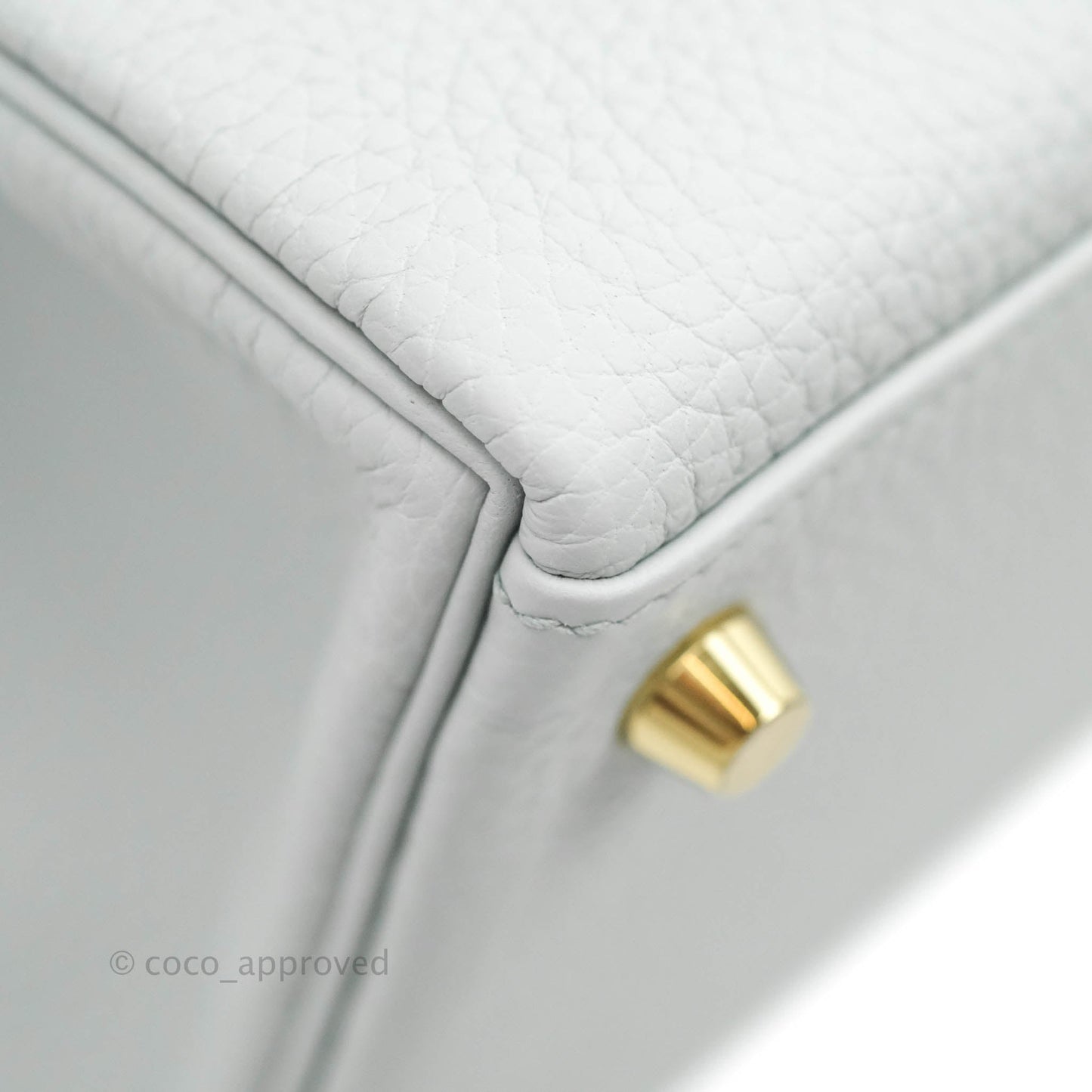 Hermès Kelly 28 Retourne Taurillon Clemence Bleu Pale Gold Hardware