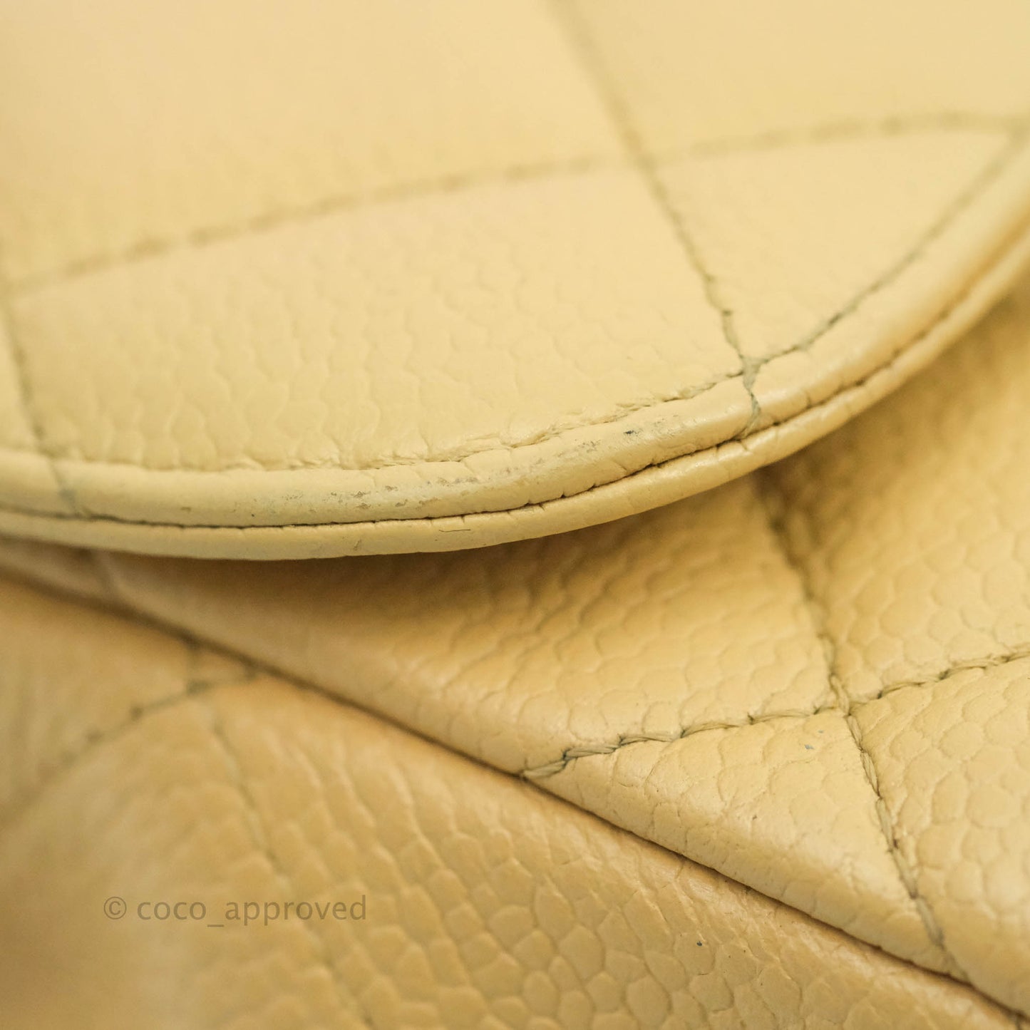 Chanel Jumbo Single Flap Beige Caviar Silver Hardware