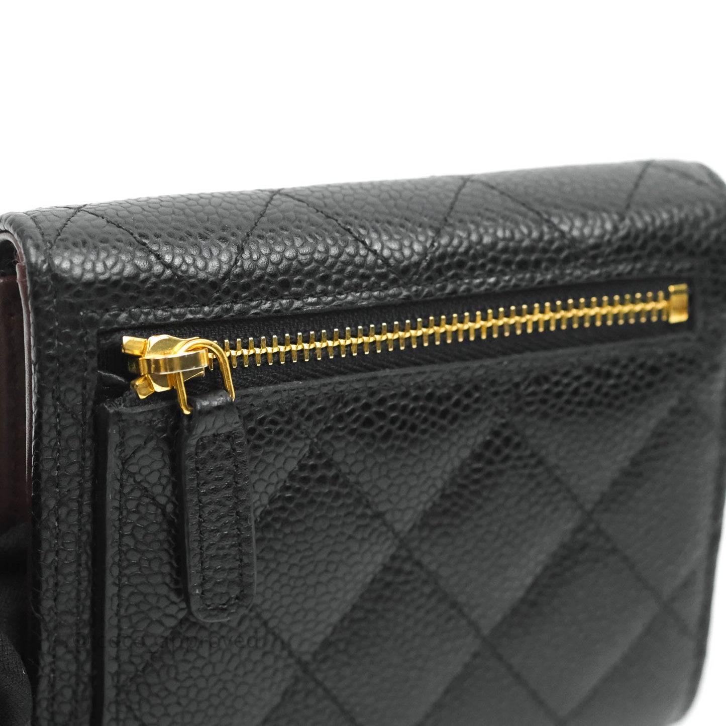 Chanel Classic Short Flap Wallet Black Caviar Gold Hardware