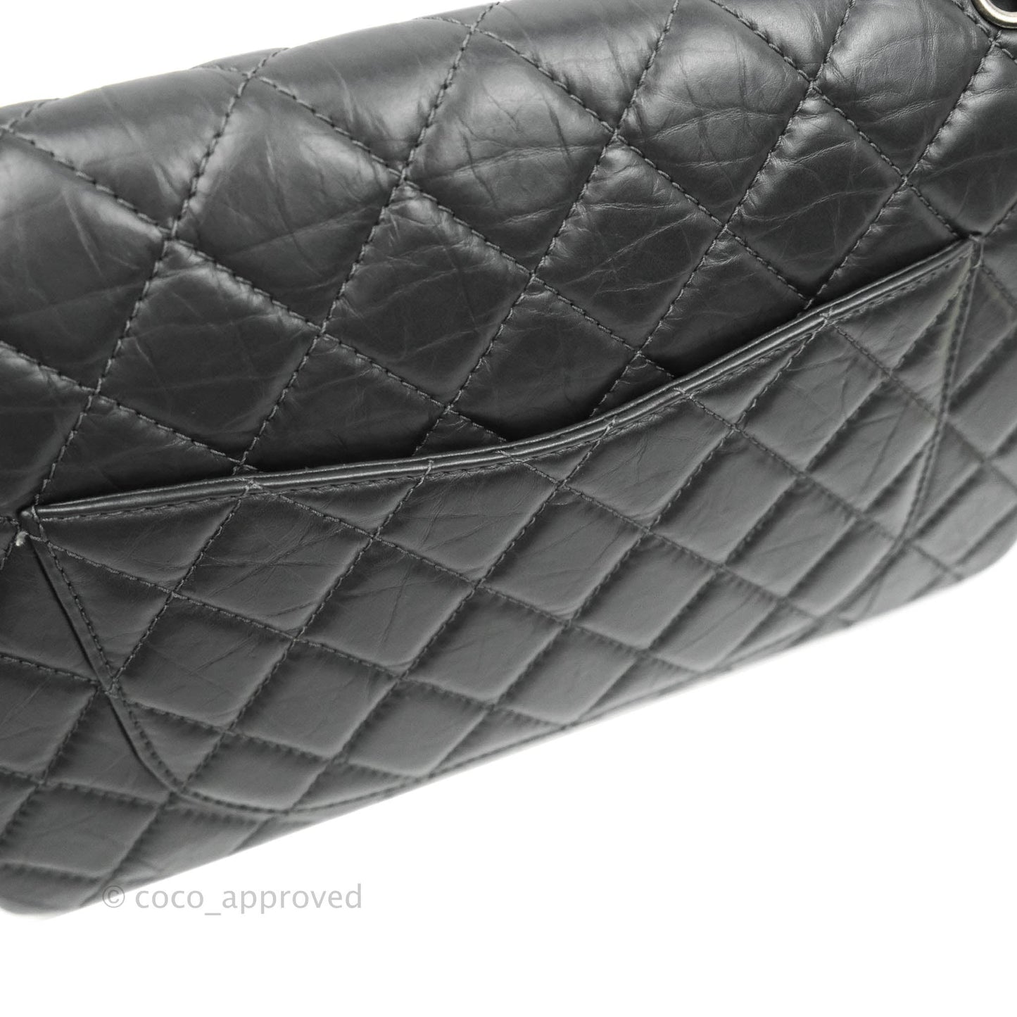 Chanel Reissue 227 Quilted Dark Grey Aged Calfskin Ruthenium Hardware
