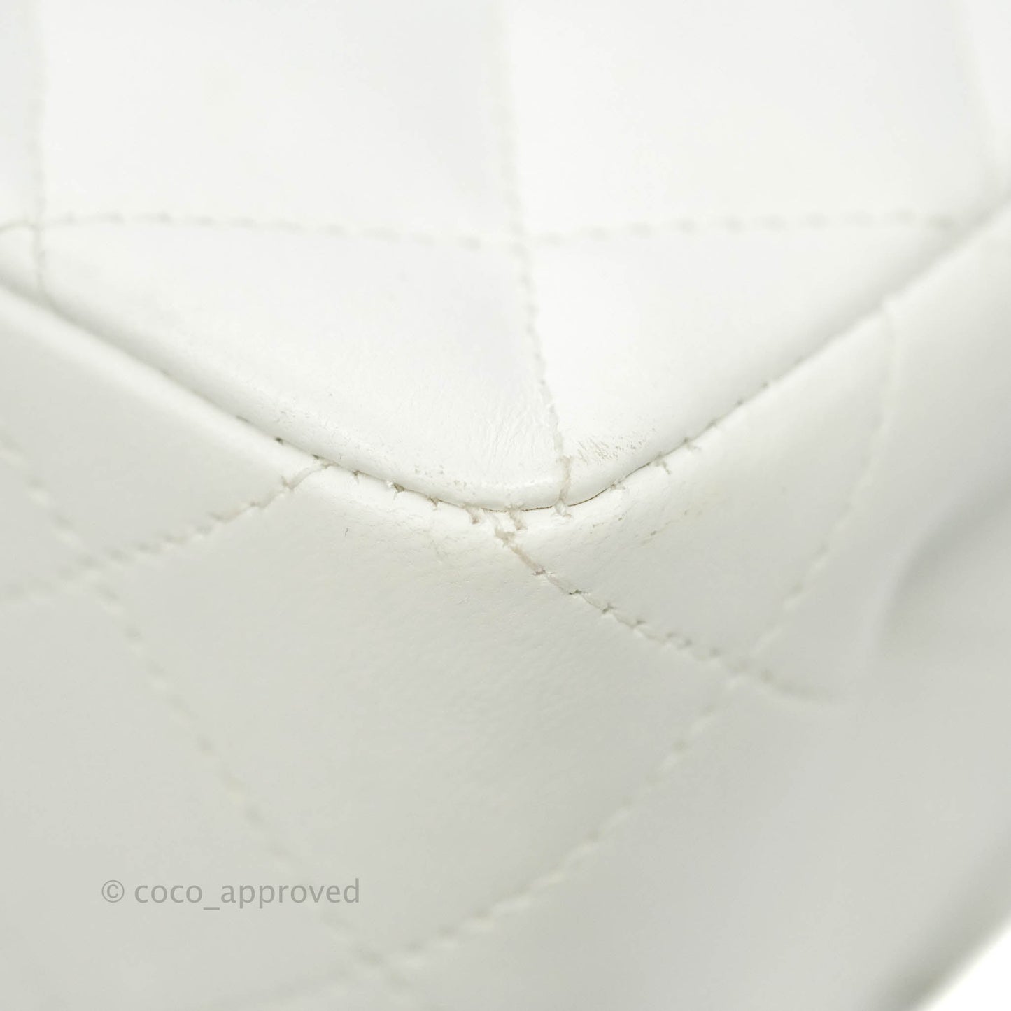 Chanel Classic Vintage Small S/M Flap White Lambskin 24K Gold Hardware