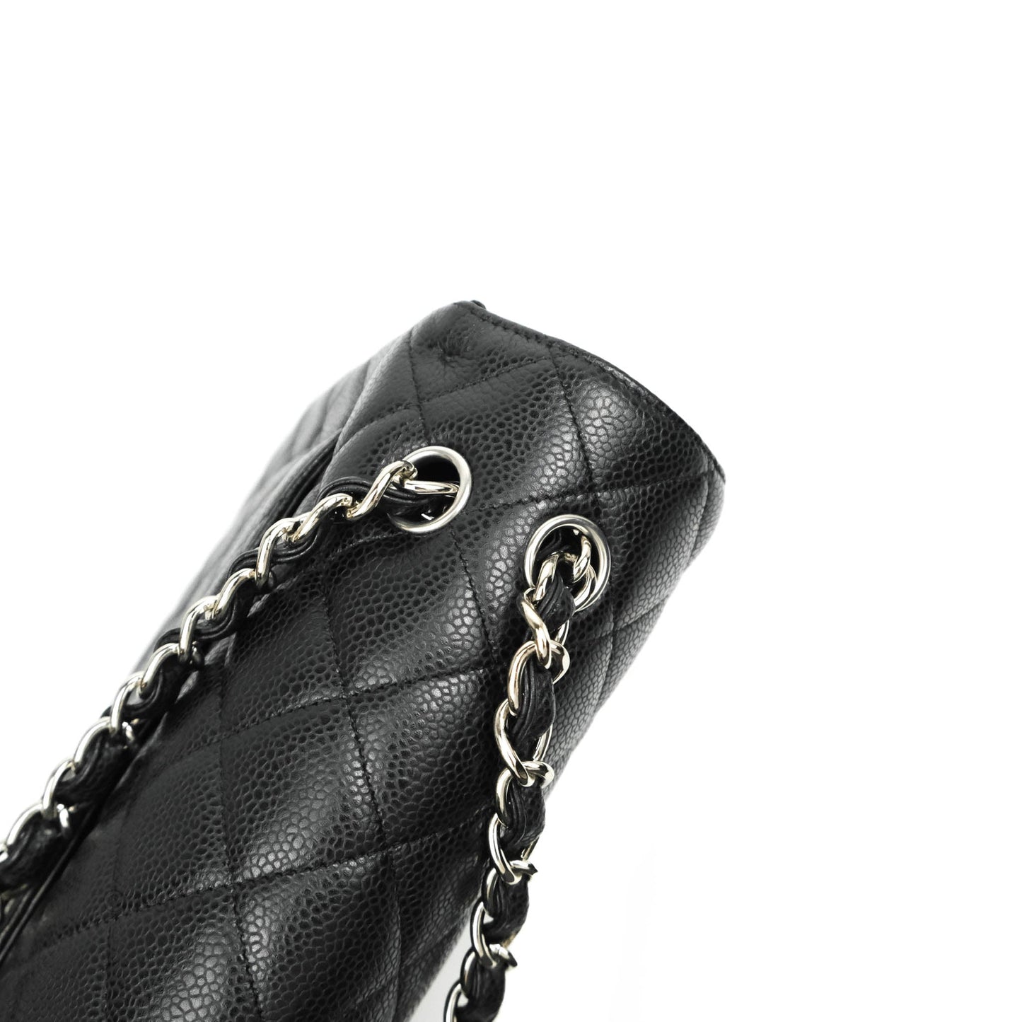 Chanel Single Flap Maxi Caviar Black Silver Hardware