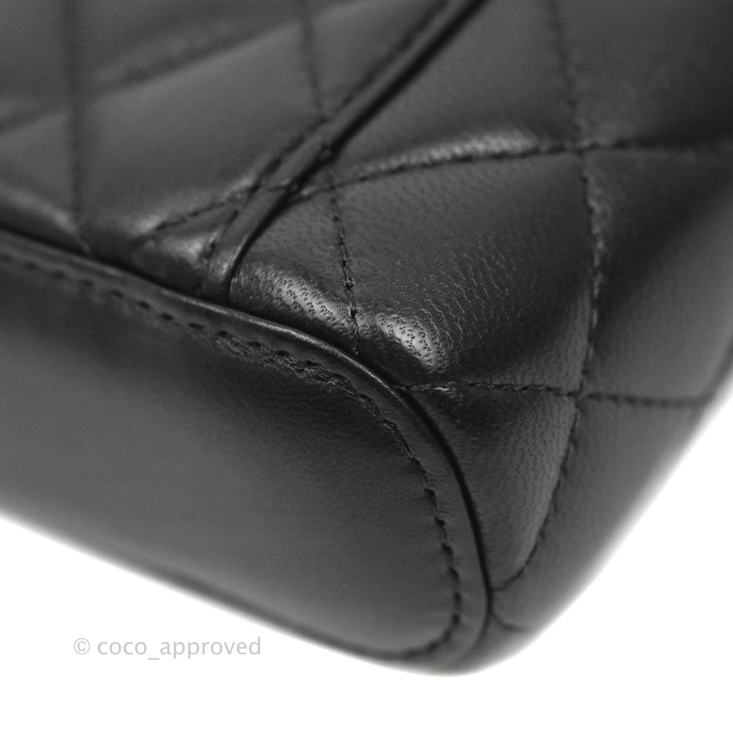 Chanel Classic Mini Vanity With Chain Black Lambskin Gold Hardware