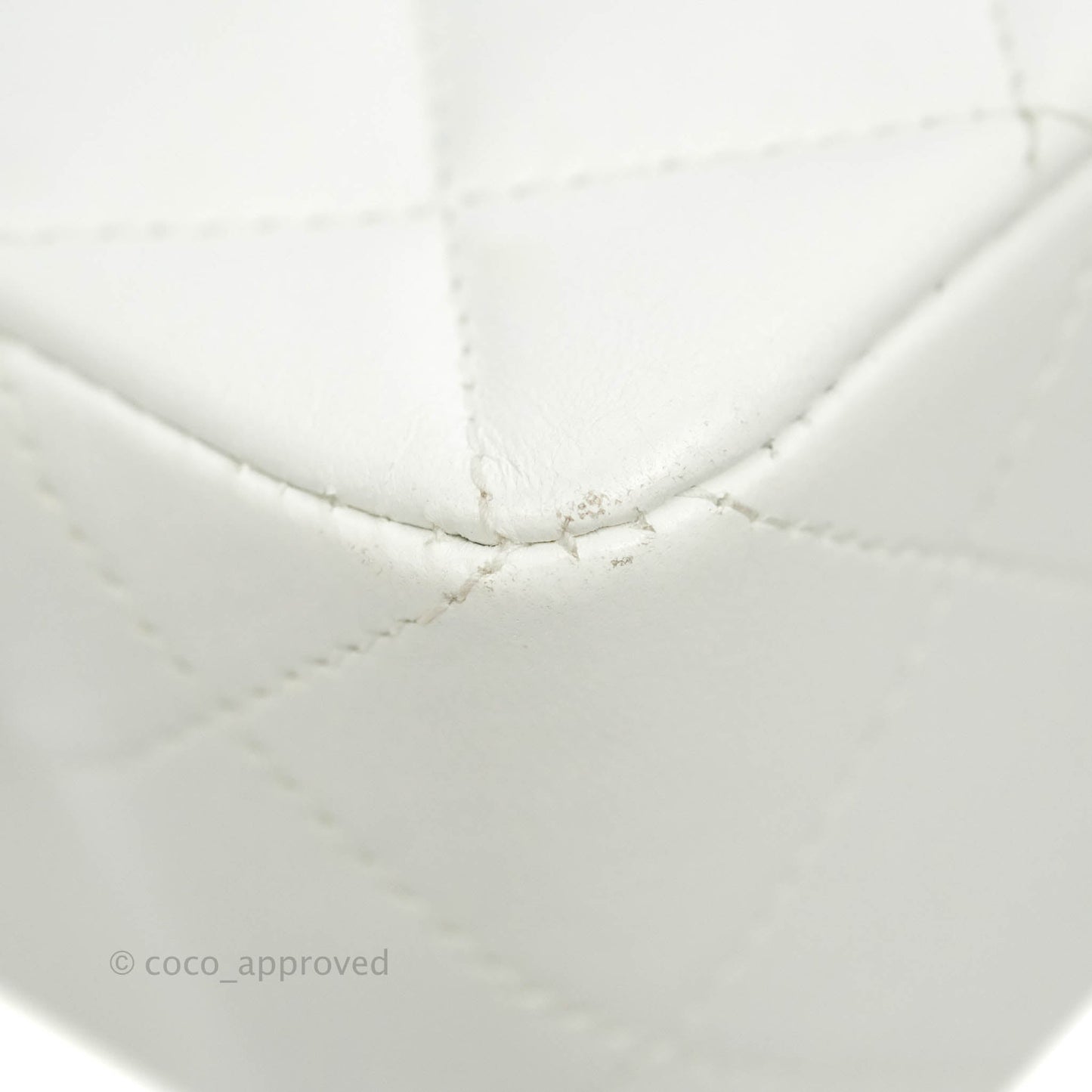 Chanel Classic Vintage Small S/M Flap White Lambskin 24K Gold Hardware