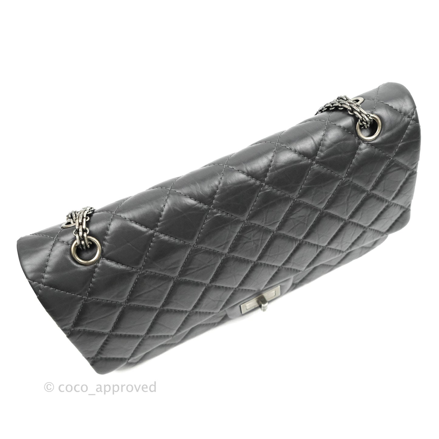 Chanel Reissue 227 Quilted Dark Grey Aged Calfskin Ruthenium Hardware