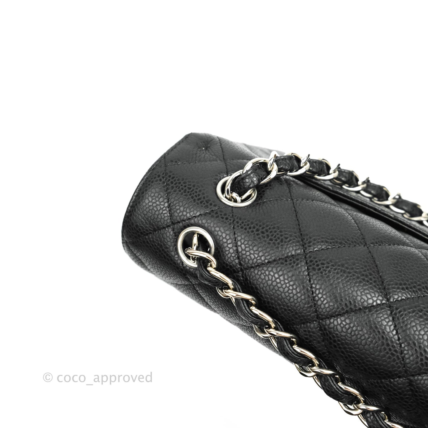 Chanel Single Flap Maxi Caviar Black Silver Hardware