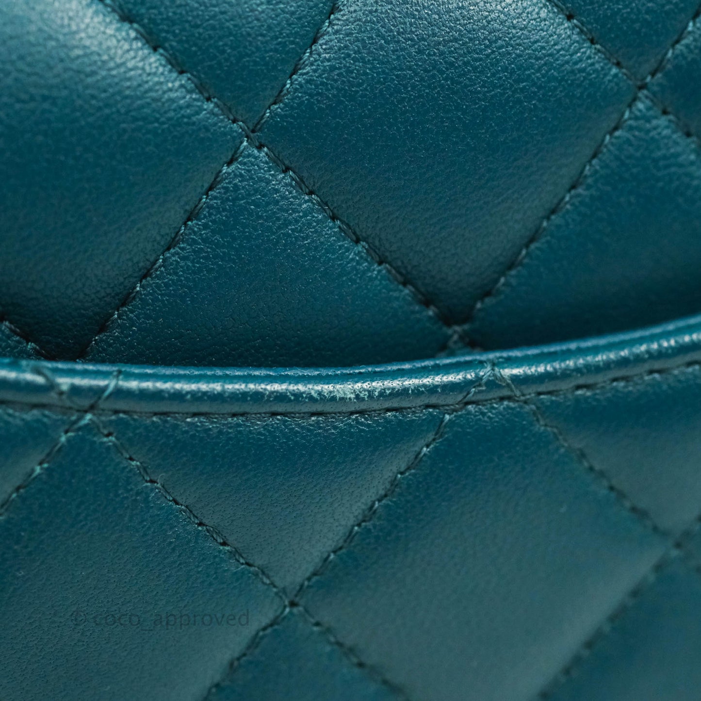 Chanel Classic Mini Rectangular Flap Teal Lambskin Silver Hardware