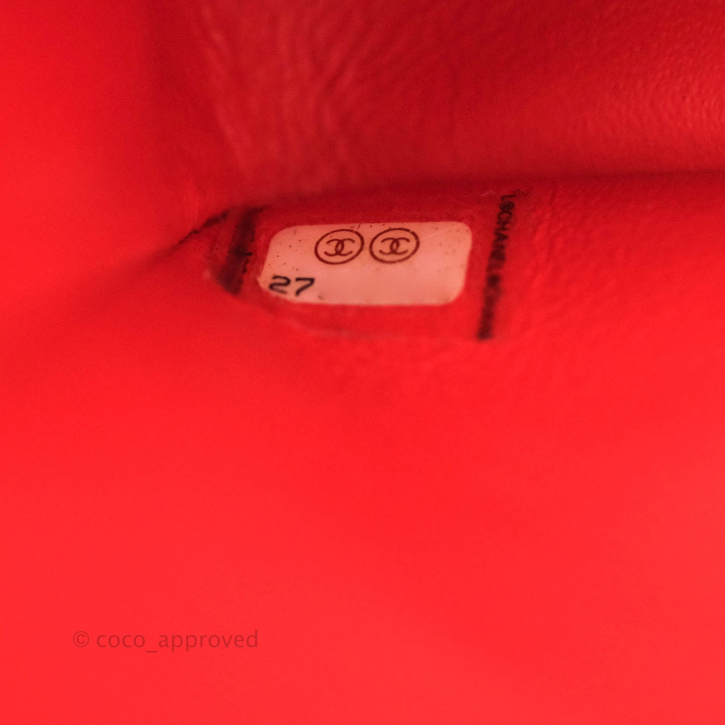 Chanel Classic M/L Medium Double Flap Poppy Red Lambskin Silver Hardware