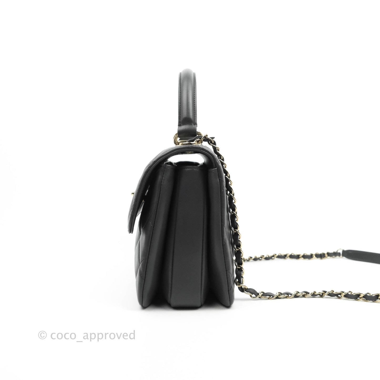 Chanel Small Trendy CC Dark Grey Lambskin Gold Hardware 21K