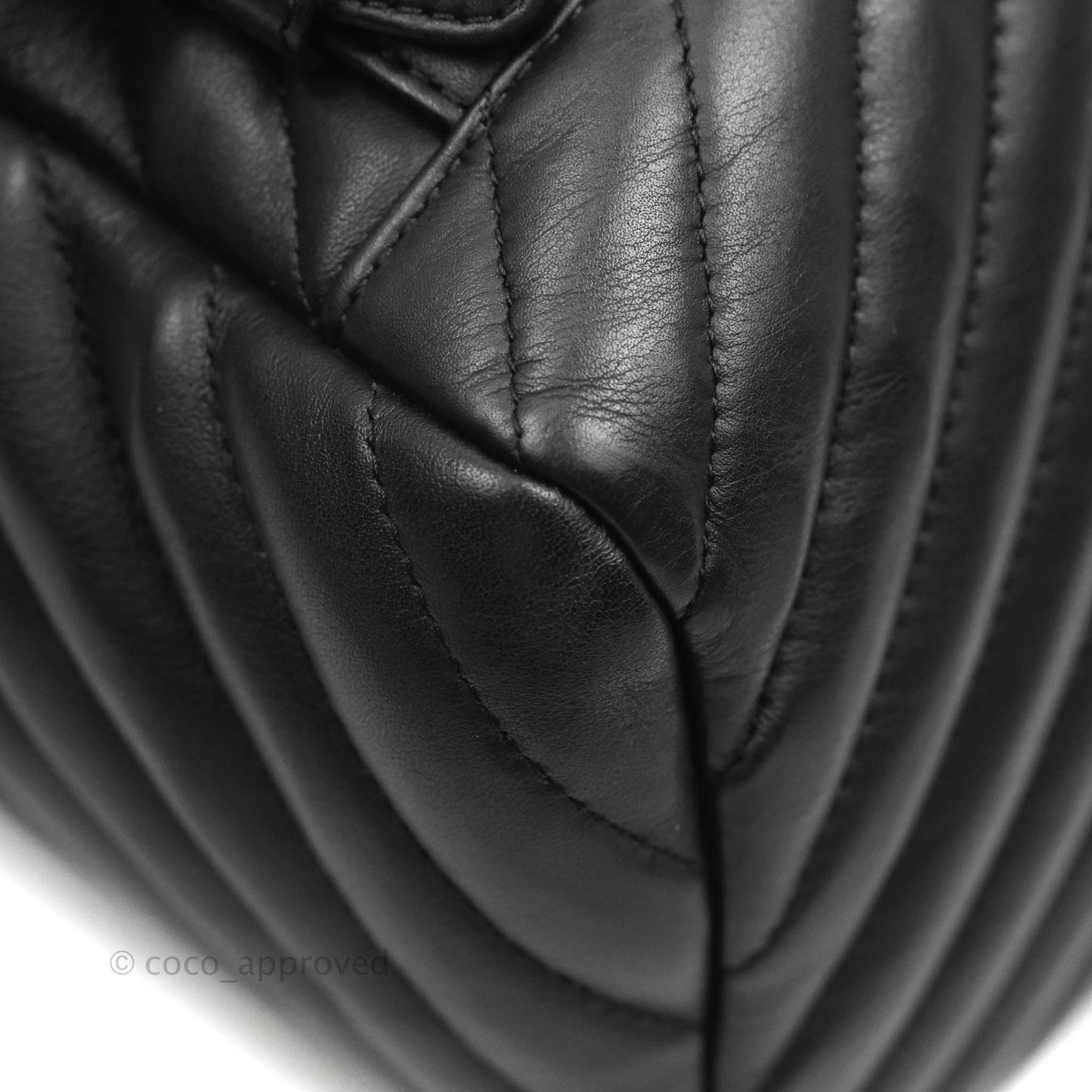 Chanel Medium Chevron Urban Spirit Backpack Black Calfskin Silver Hardware