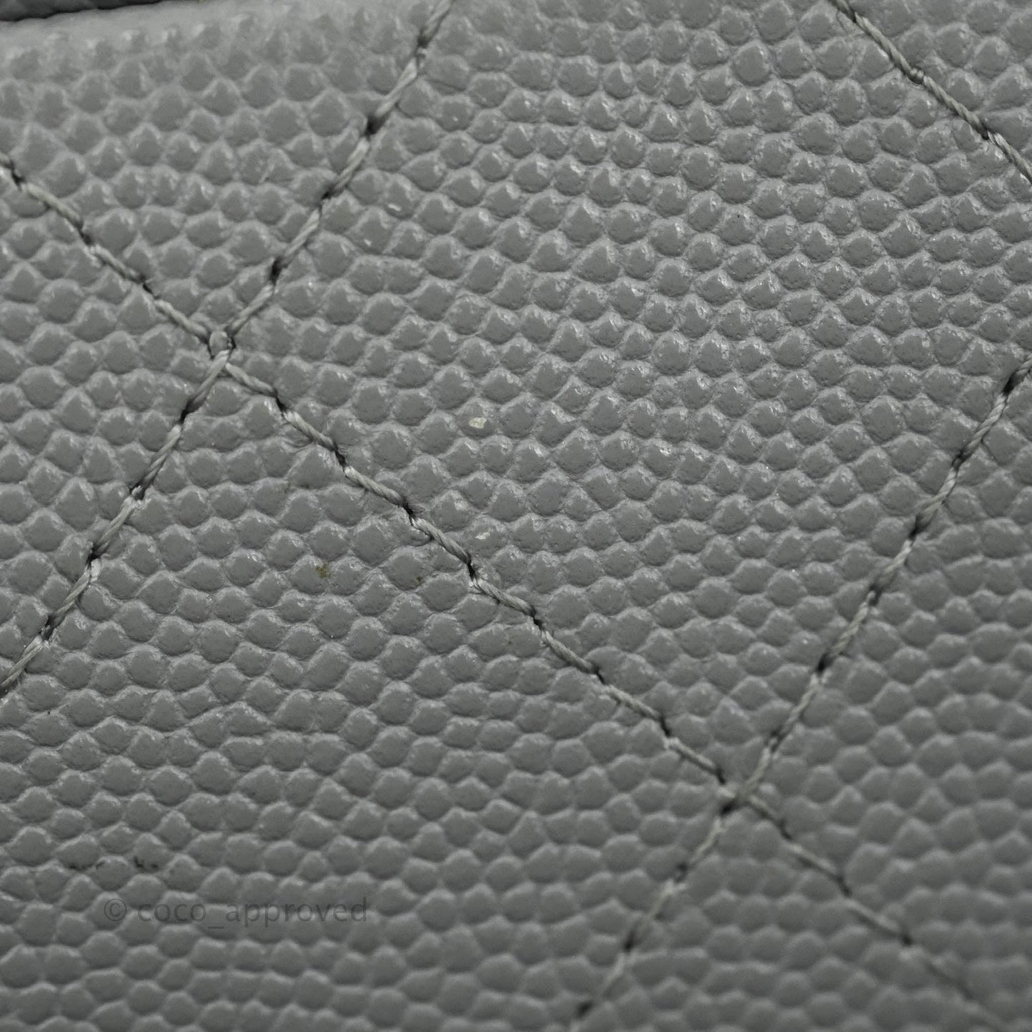 Chanel Small Classic Quilted Flap Grey Caviar Gold Hardware 20C
