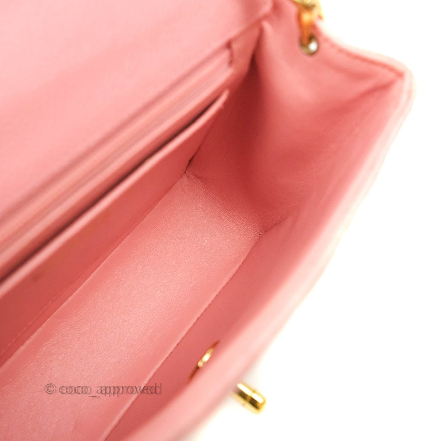 Chanel Vintage Quilted Mini Square Flap Pink Caviar 24K Gold Hardware