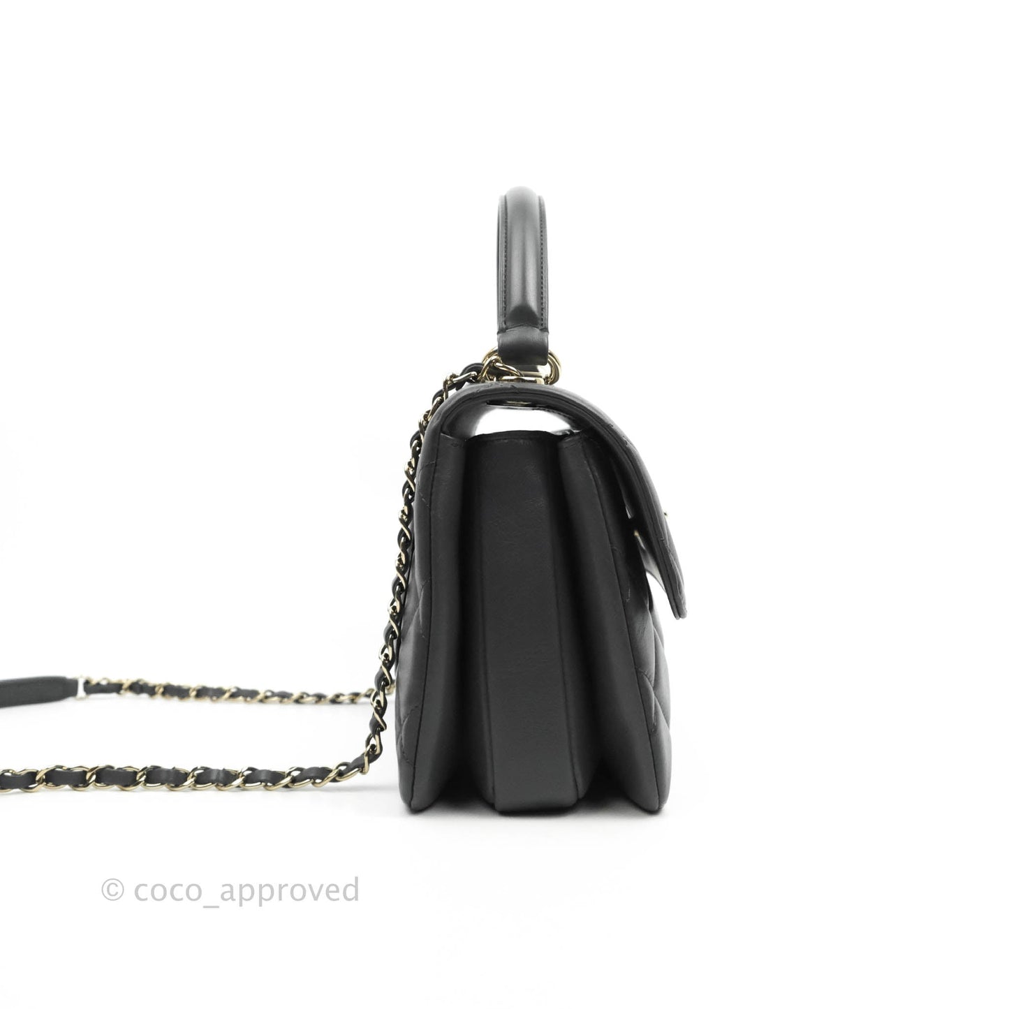 Chanel Small Trendy CC Dark Grey Lambskin Gold Hardware 21K