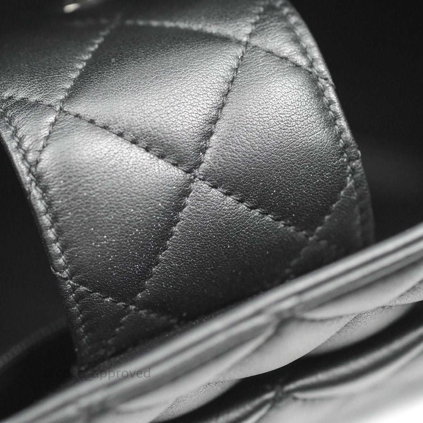 Chanel Classic Quilted Black Calfskin Shopping Bag Silver Hardware