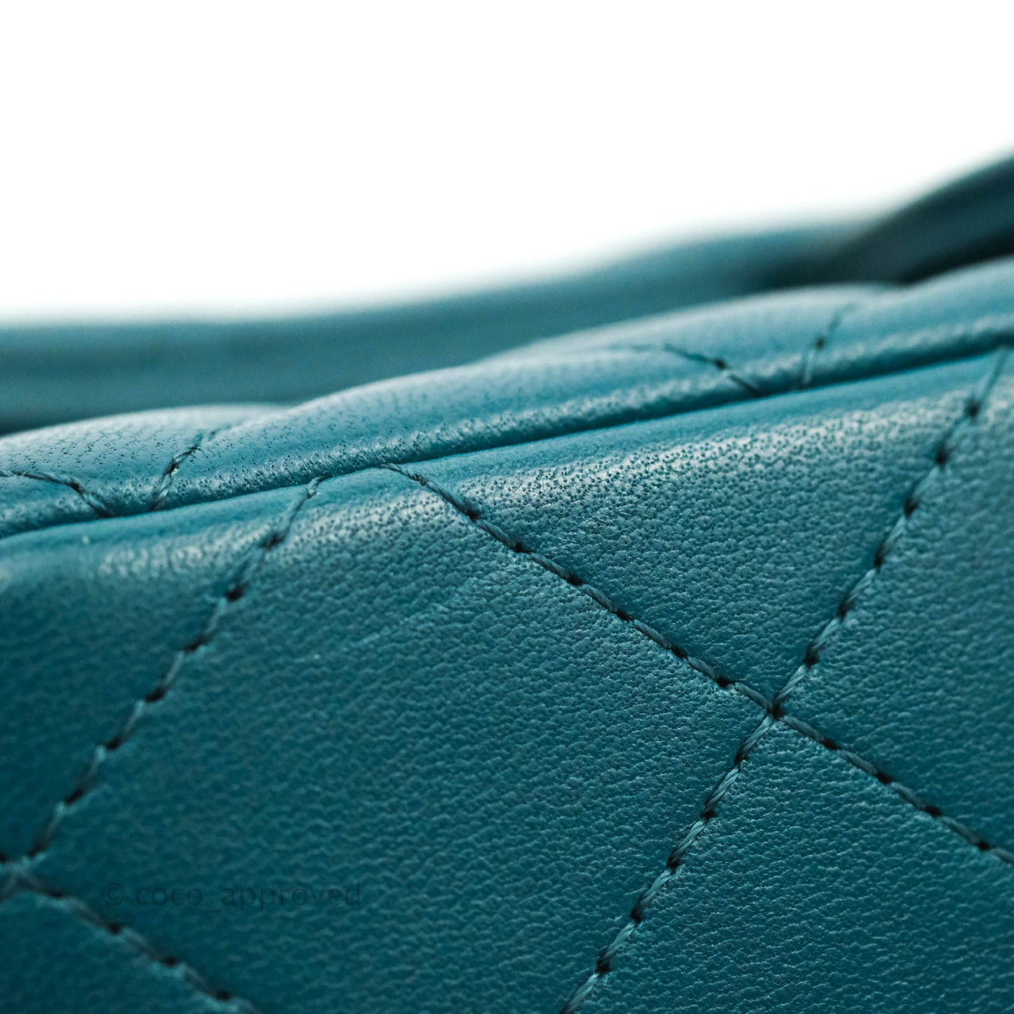 Chanel Classic Mini Rectangular Flap Teal Lambskin Silver Hardware
