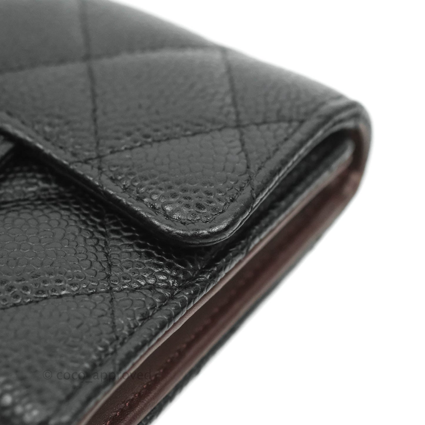 Chanel Classic Short Flap Wallet Black Caviar Gold Hardware
