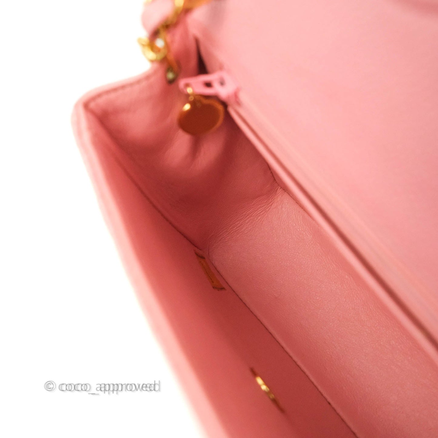 Chanel Vintage Quilted Mini Square Flap Pink Caviar 24K Gold Hardware
