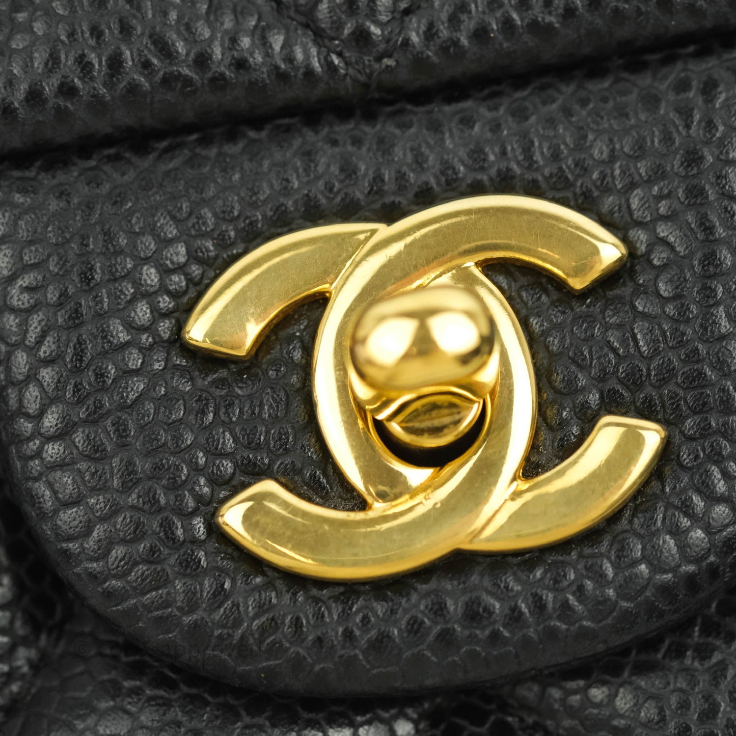 Chanel Quilted Mini Square Flap Bag Black Caviar Aged Gold Hardware