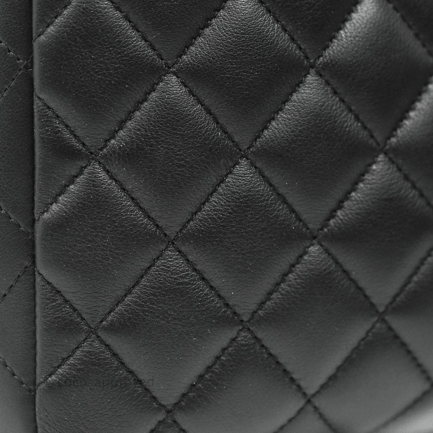 Chanel Classic Quilted Black Calfskin Shopping Bag Silver Hardware