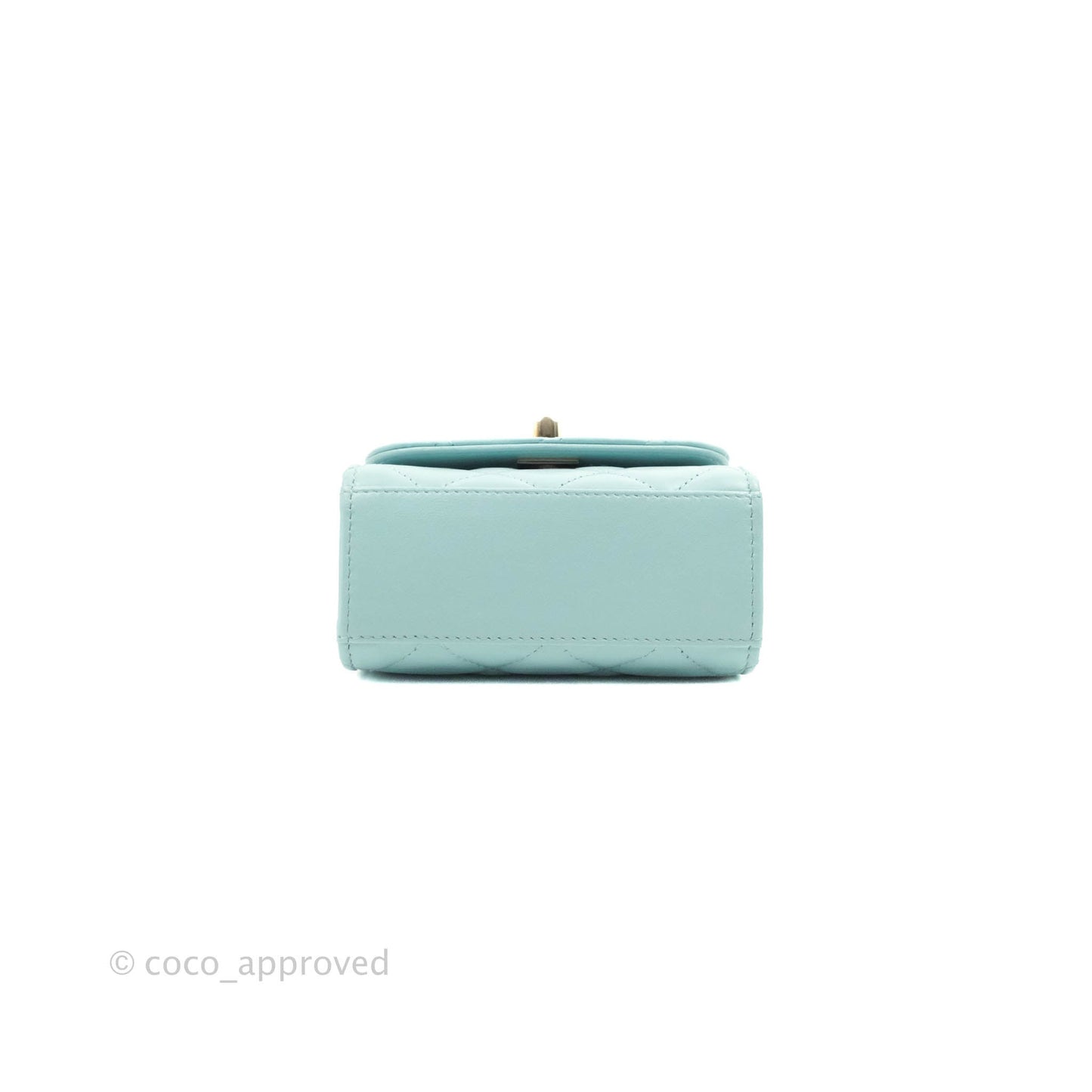 Chanel Mini Quilted Trendy CC Clutch With Chain Tiffany Blue Lambskin Gold Hardware