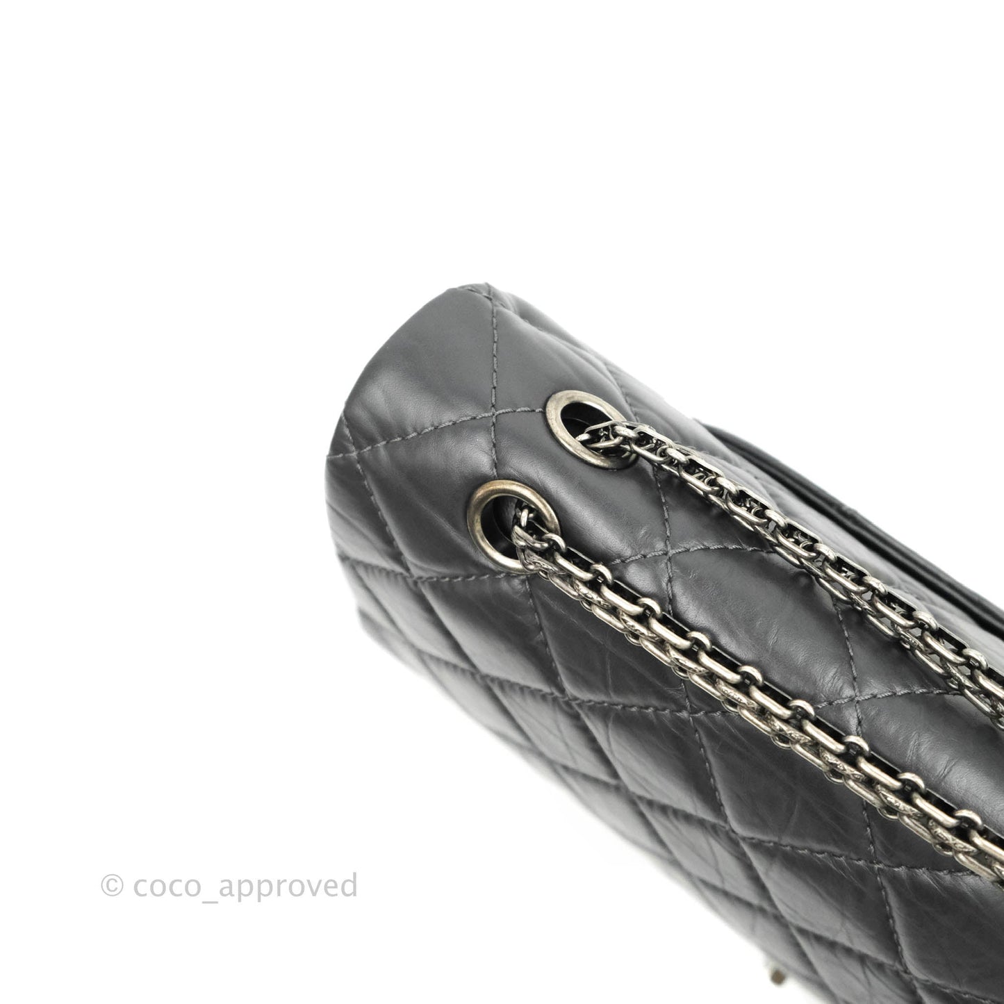 Chanel Reissue 227 Quilted Dark Grey Aged Calfskin Ruthenium Hardware