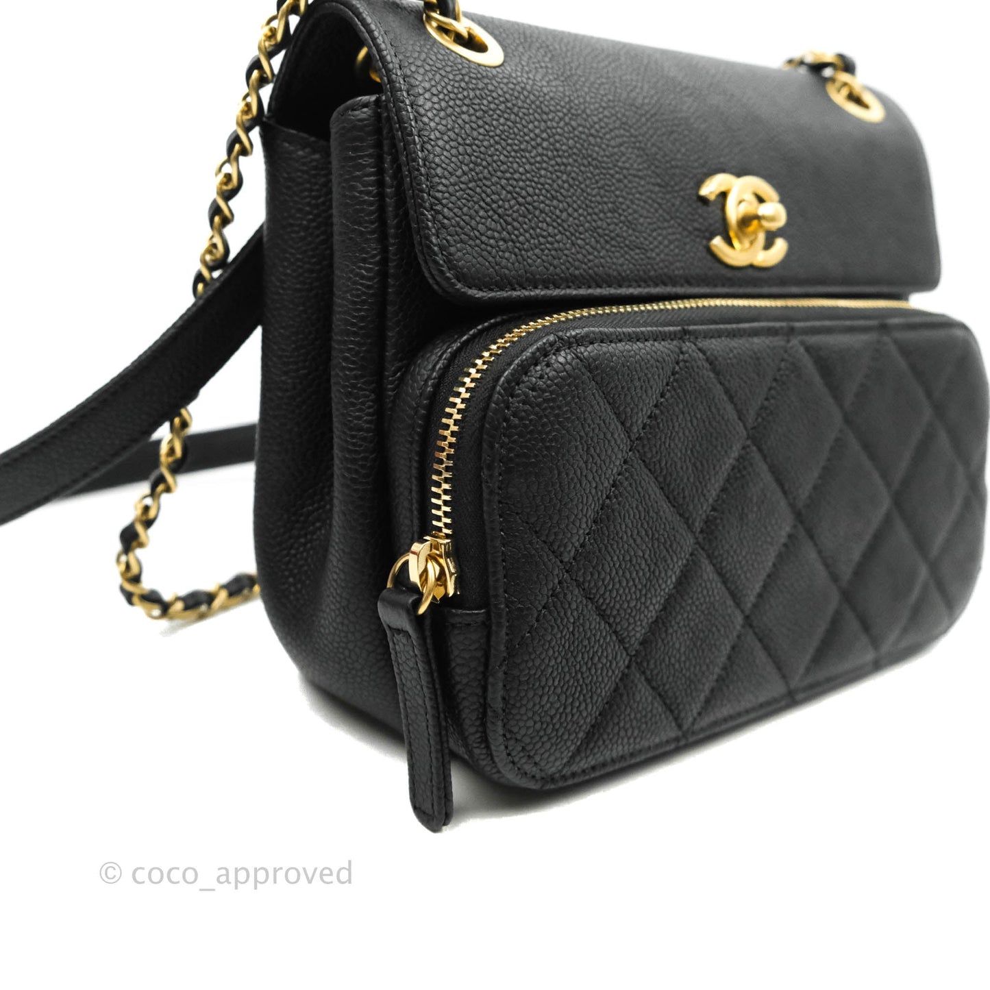 Chanel Small Flap Bag Black Caviar Gold Hardware 19B