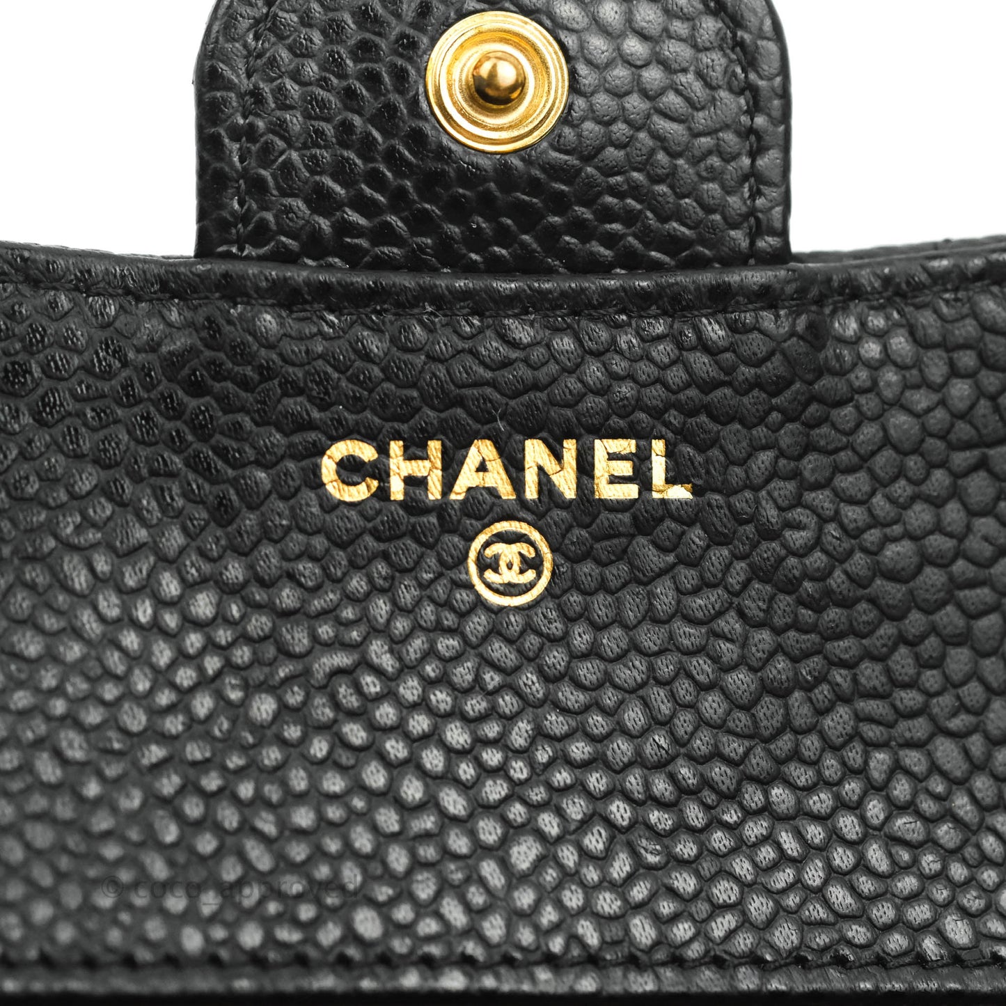 Chanel Classic Short Flap Wallet Black Caviar Gold Hardware