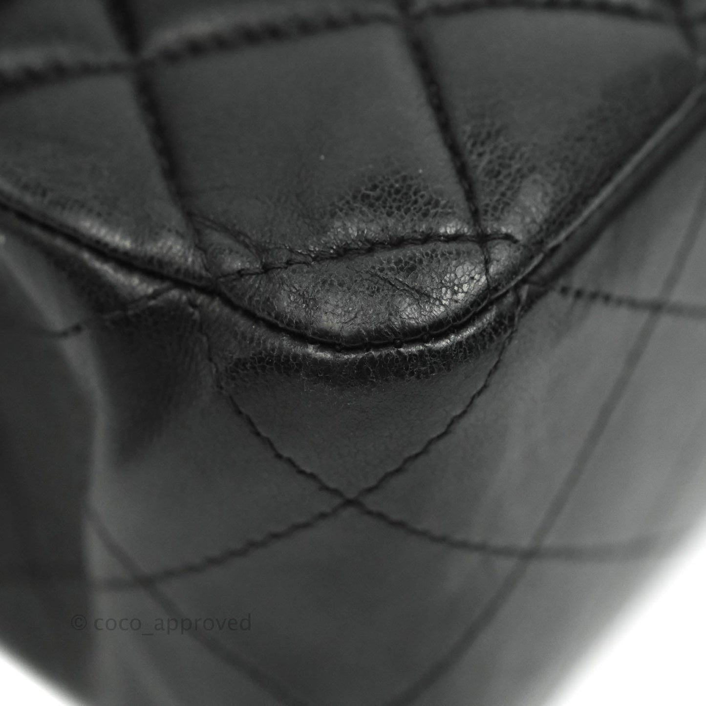 Chanel Classic M/L Medium Double Flap Black Lambskin Silver Hardware
