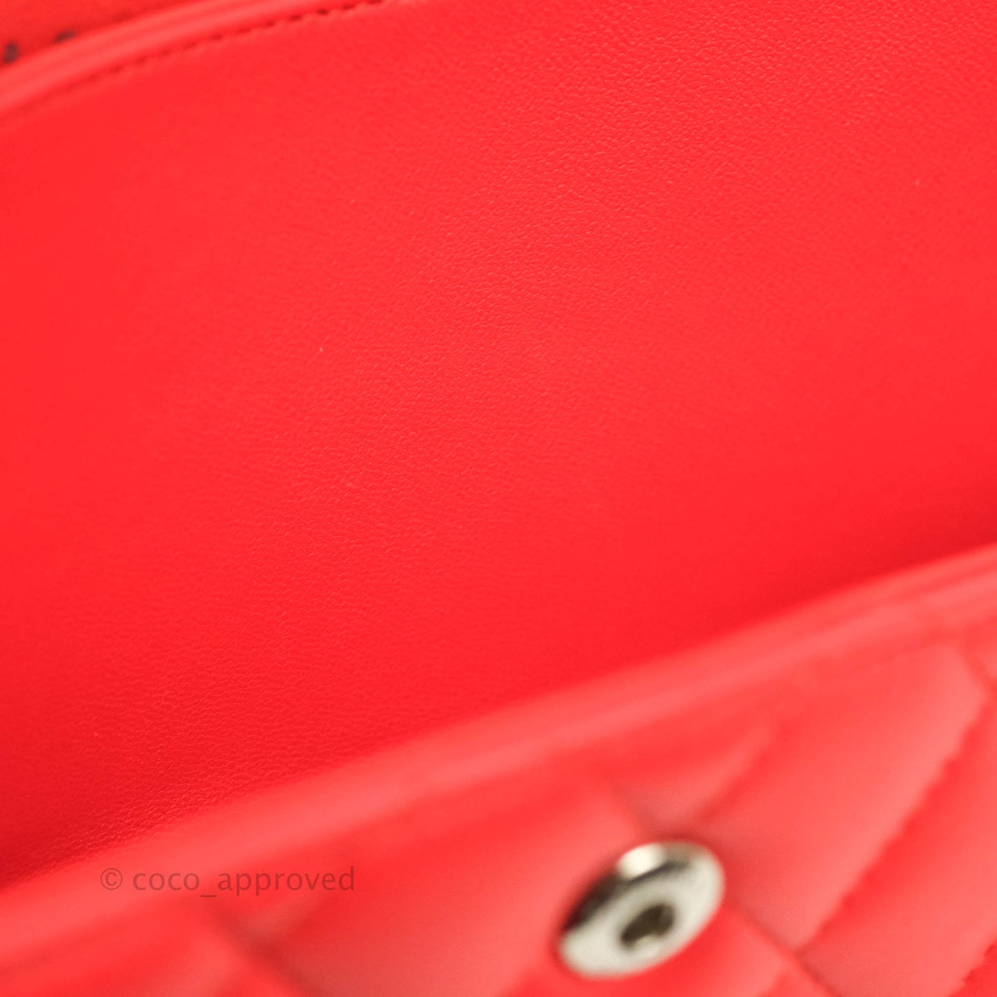 Chanel Classic M/L Medium Double Flap Poppy Red Lambskin Silver Hardware