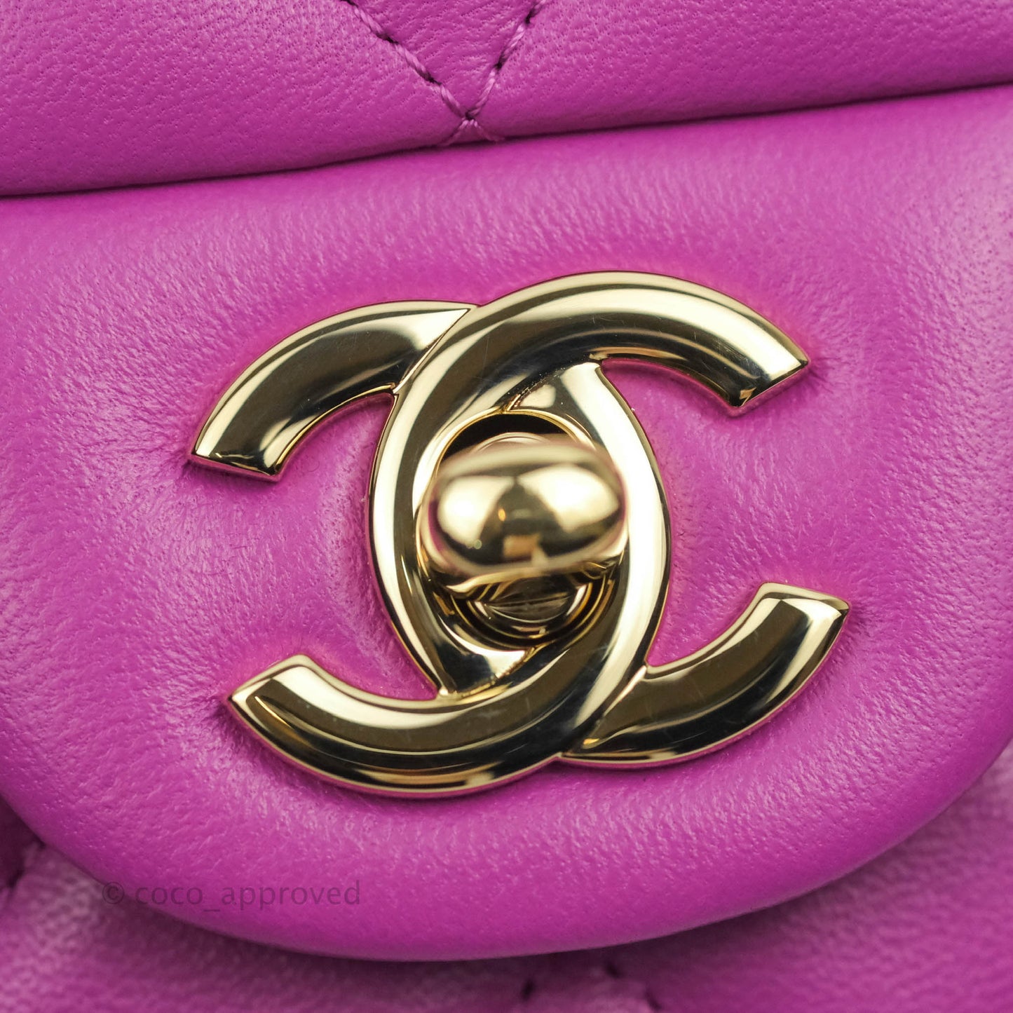 Chanel Quilted Mini Rectangular Purple Lambskin Gold Hardware