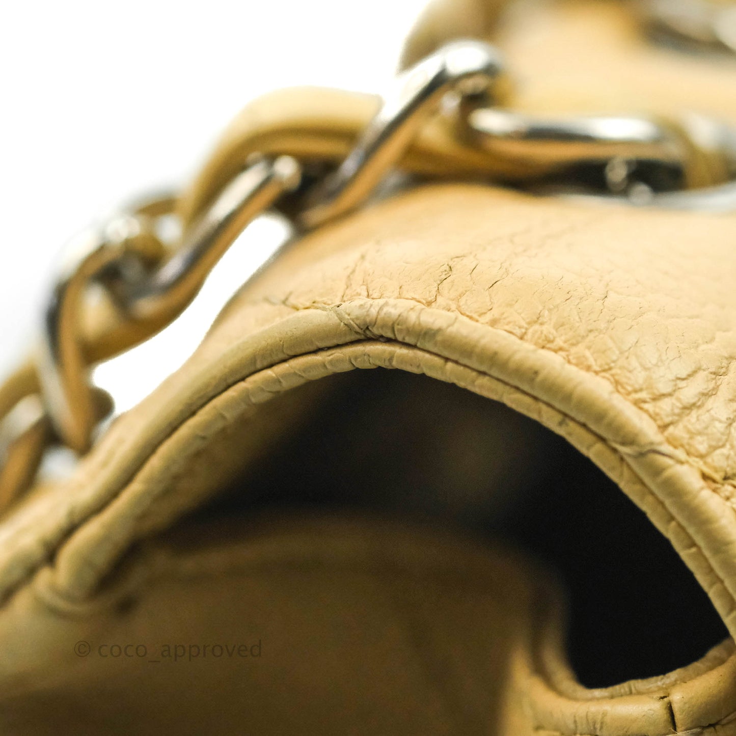 Chanel Jumbo Single Flap Beige Caviar Silver Hardware