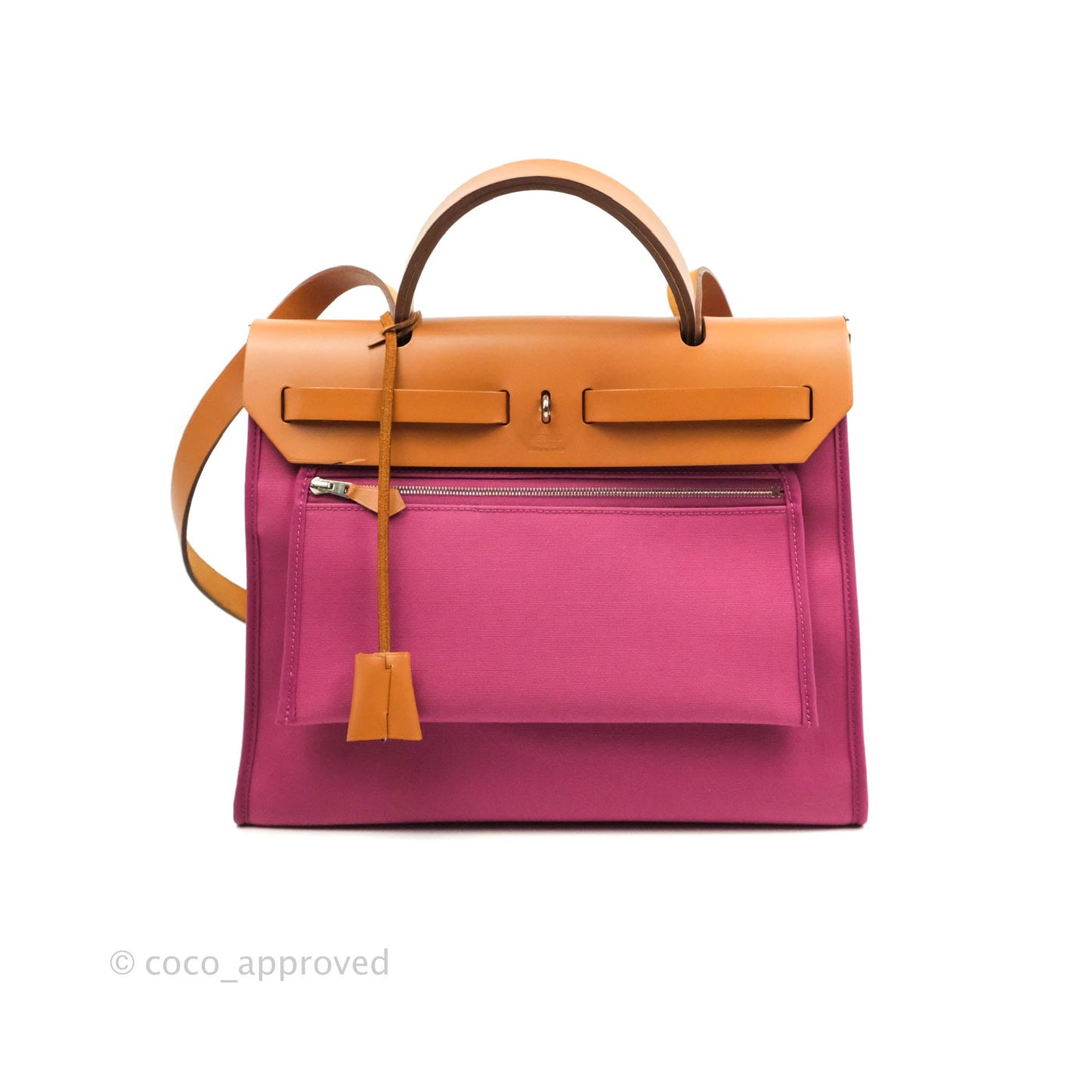 Hermès Herbag Zip 31 Rose Pourpre Tan Leather Palladium Hardware