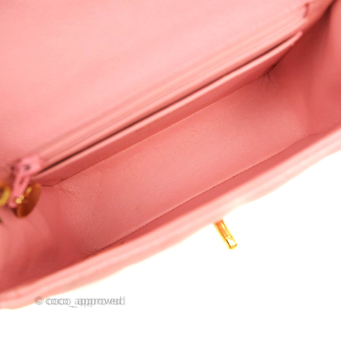 Chanel Vintage Quilted Mini Square Flap Pink Caviar 24K Gold Hardware