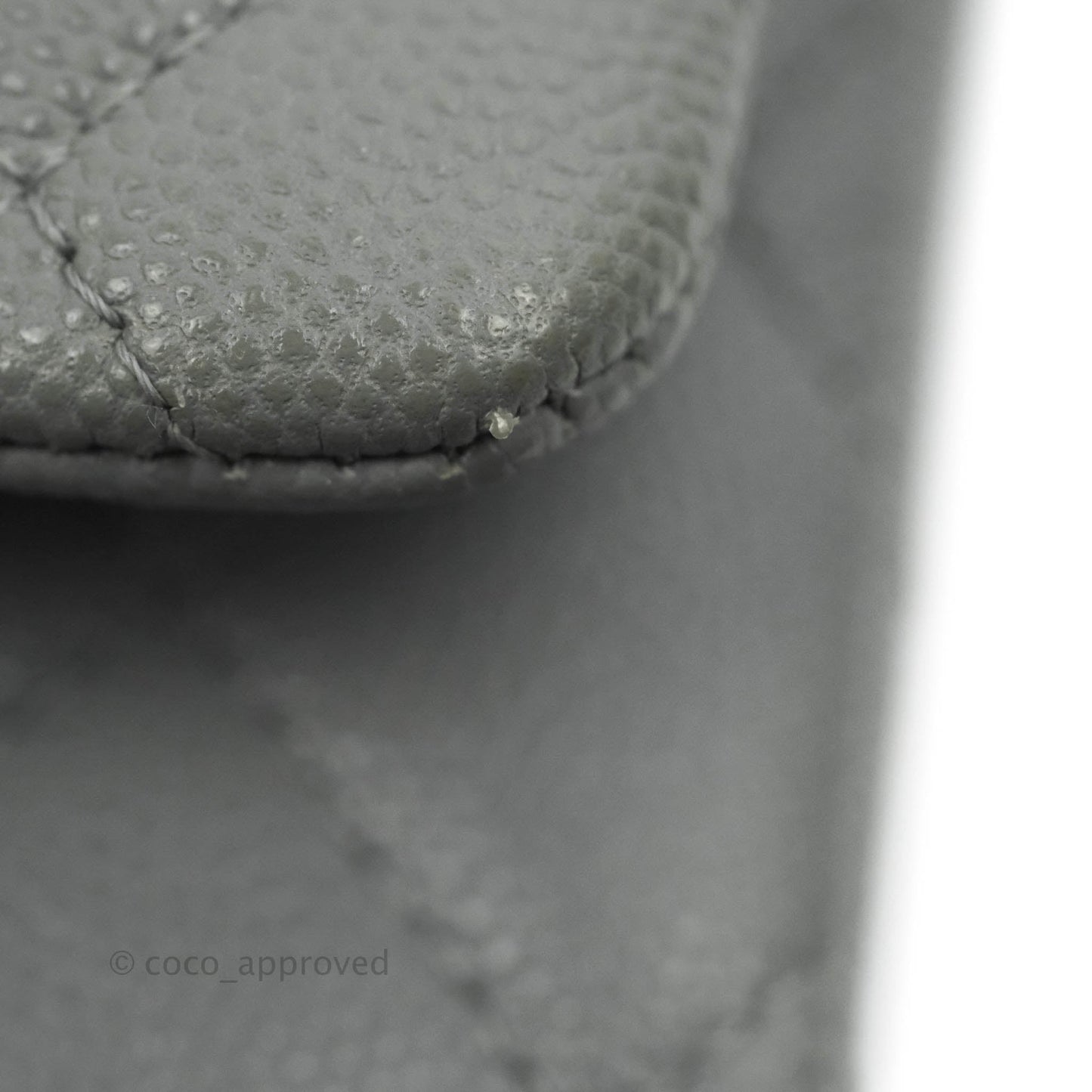 Chanel Small Classic Quilted Flap Grey Caviar Gold Hardware 20C