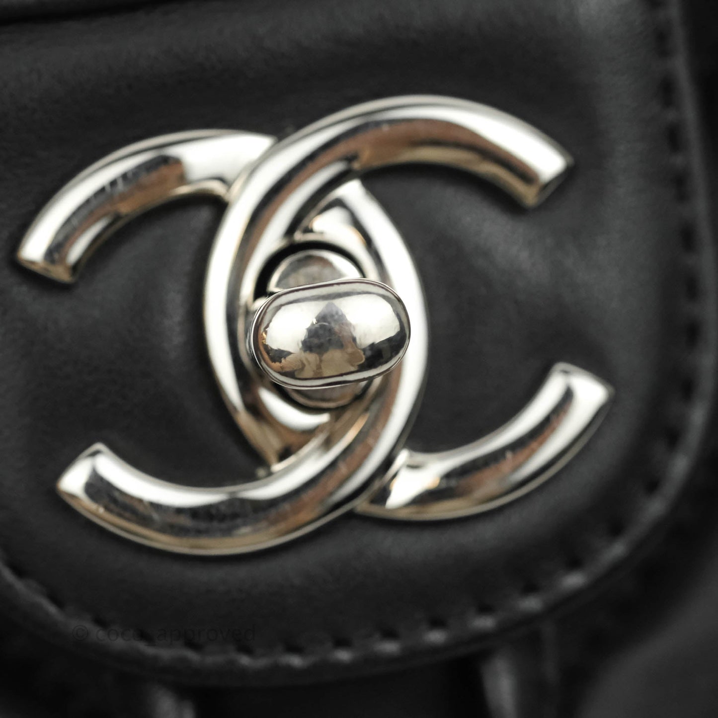 Chanel Medium Chevron Urban Spirit Backpack Black Calfskin Silver Hardware