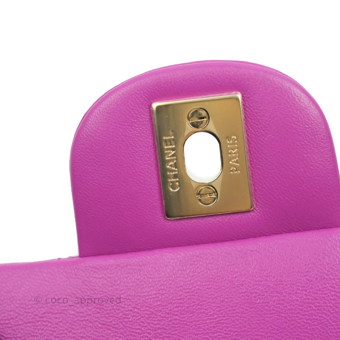 Chanel Quilted Mini Rectangular Purple Lambskin Gold Hardware