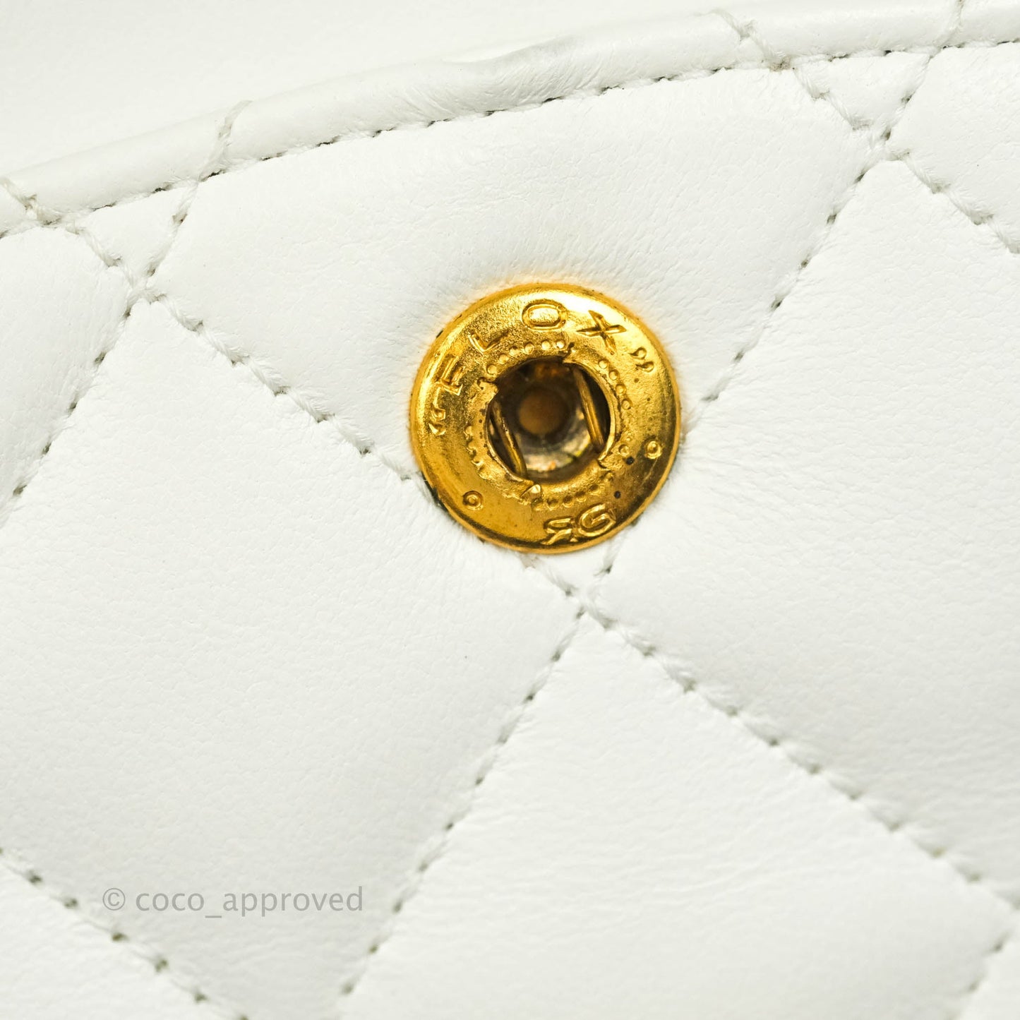 Chanel Classic Vintage Small S/M Flap White Lambskin 24K Gold Hardware