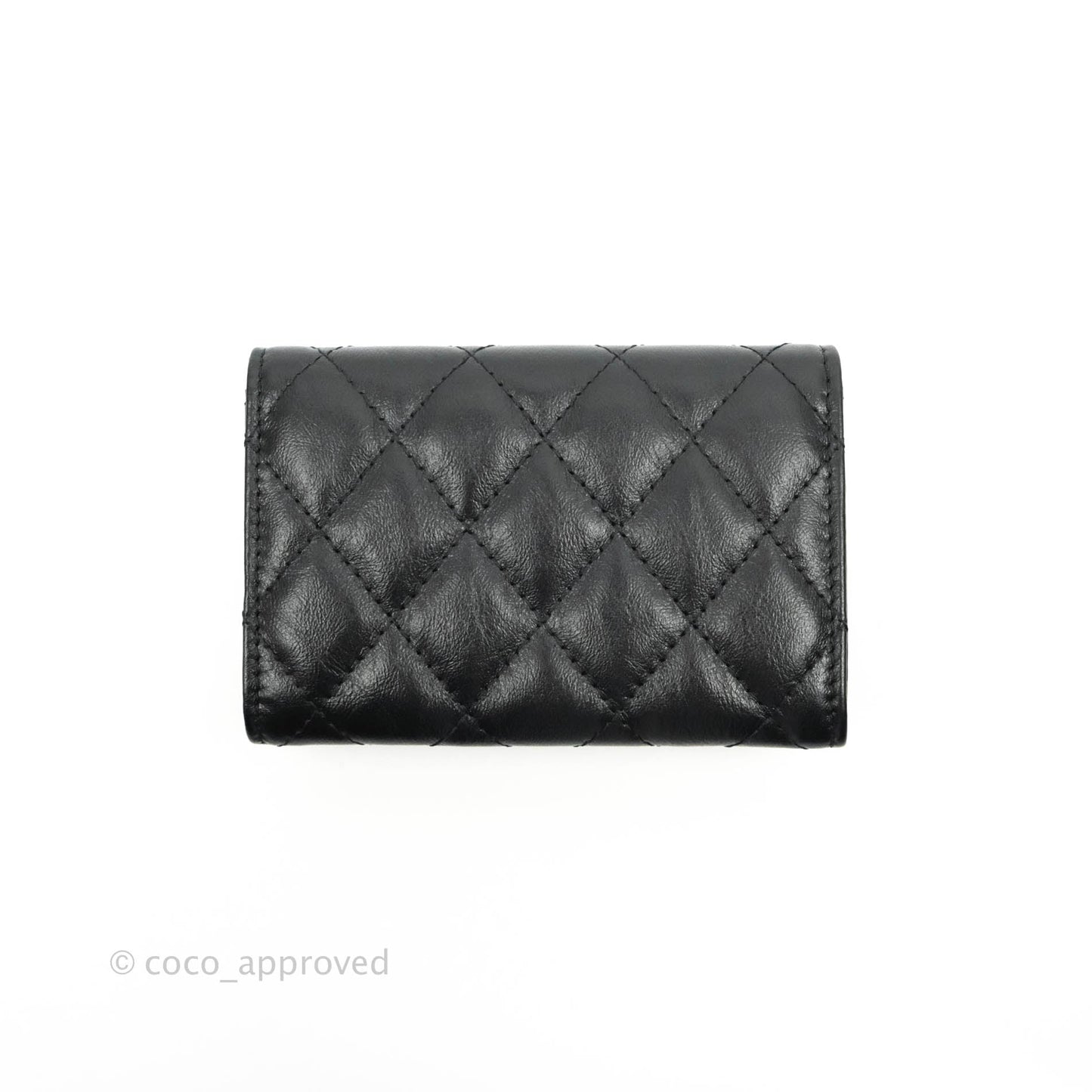 Chanel Quilted Reissue Flap Card Holder So Black Aged Calfskin