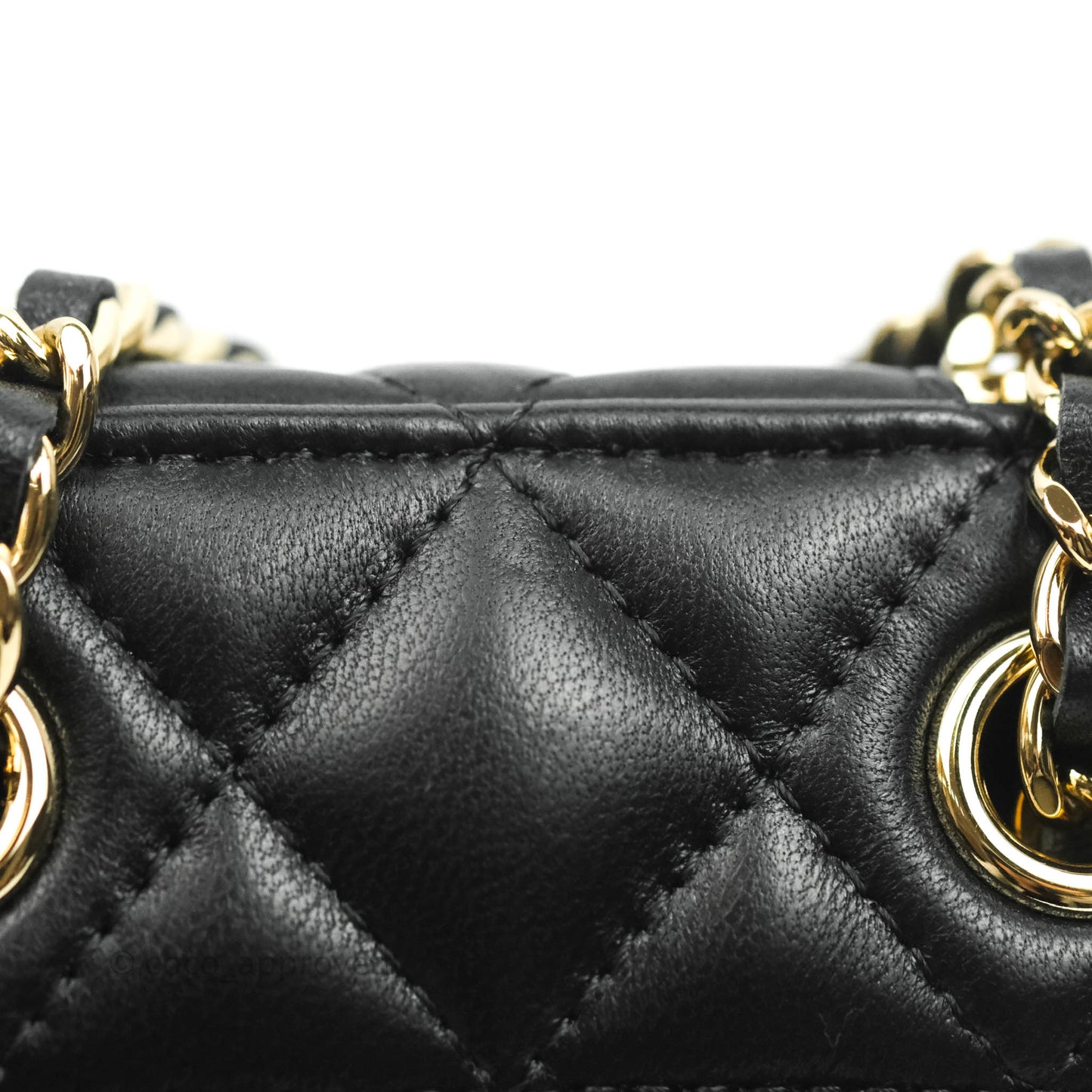 Chanel Classic Mini Vanity With Chain Black Lambskin Gold Hardware